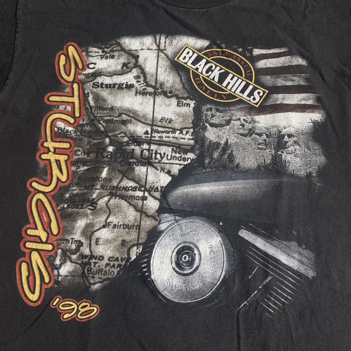Harley Davidson Vintage 1990s Harley Davidson Sturgis Double Sided Logo Tee Size US S / EU 44-46 / 1 - 4 Thumbnail