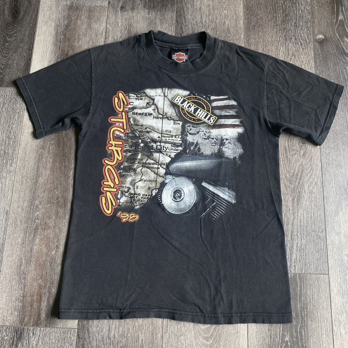 Harley Davidson Vintage 1990s Harley Davidson Sturgis Double Sided Logo Tee Size US S / EU 44-46 / 1 - 1 Thumbnail
