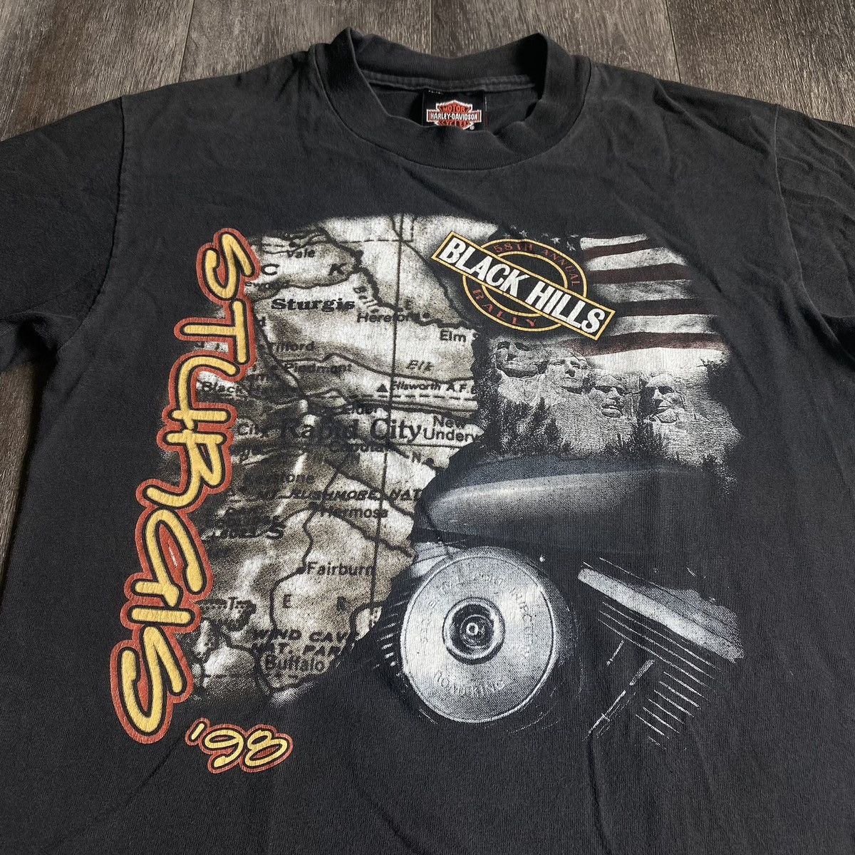 Harley Davidson Vintage 1990s Harley Davidson Sturgis Double Sided Logo Tee Size US S / EU 44-46 / 1 - 3 Thumbnail