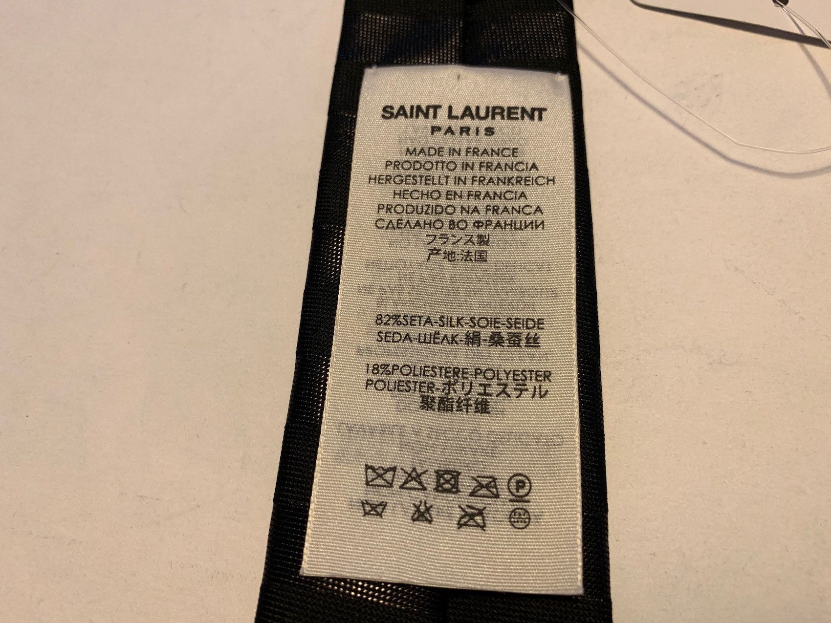 Hedi Slimane × Saint Laurent Paris FW'16 Striped Slim Tie in Black Silk Blend Size ONE SIZE - 5 Thumbnail