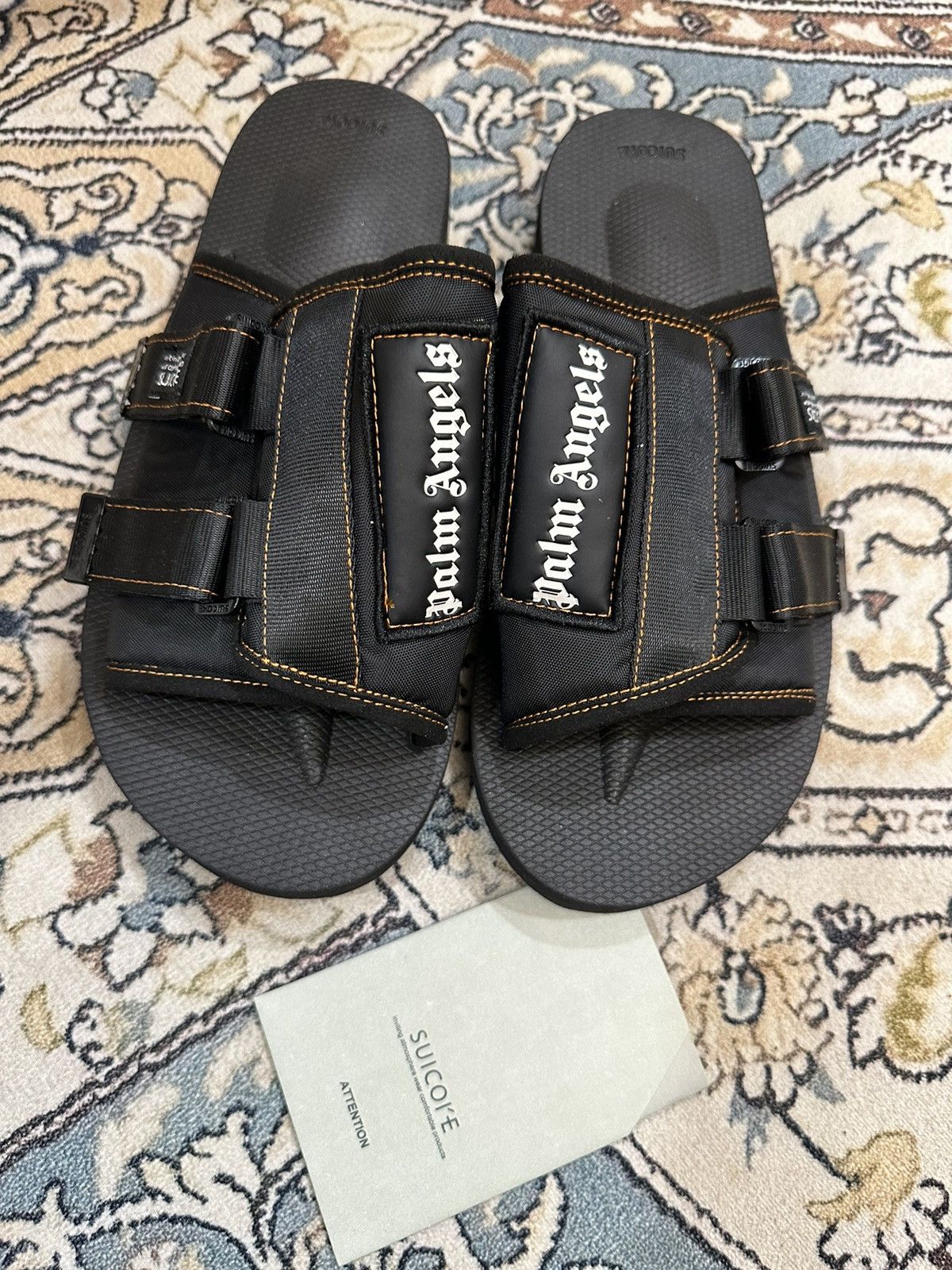 image of Palm Angels x Suicoke Palm Angel Sandals in Black, Men's (Size 8)