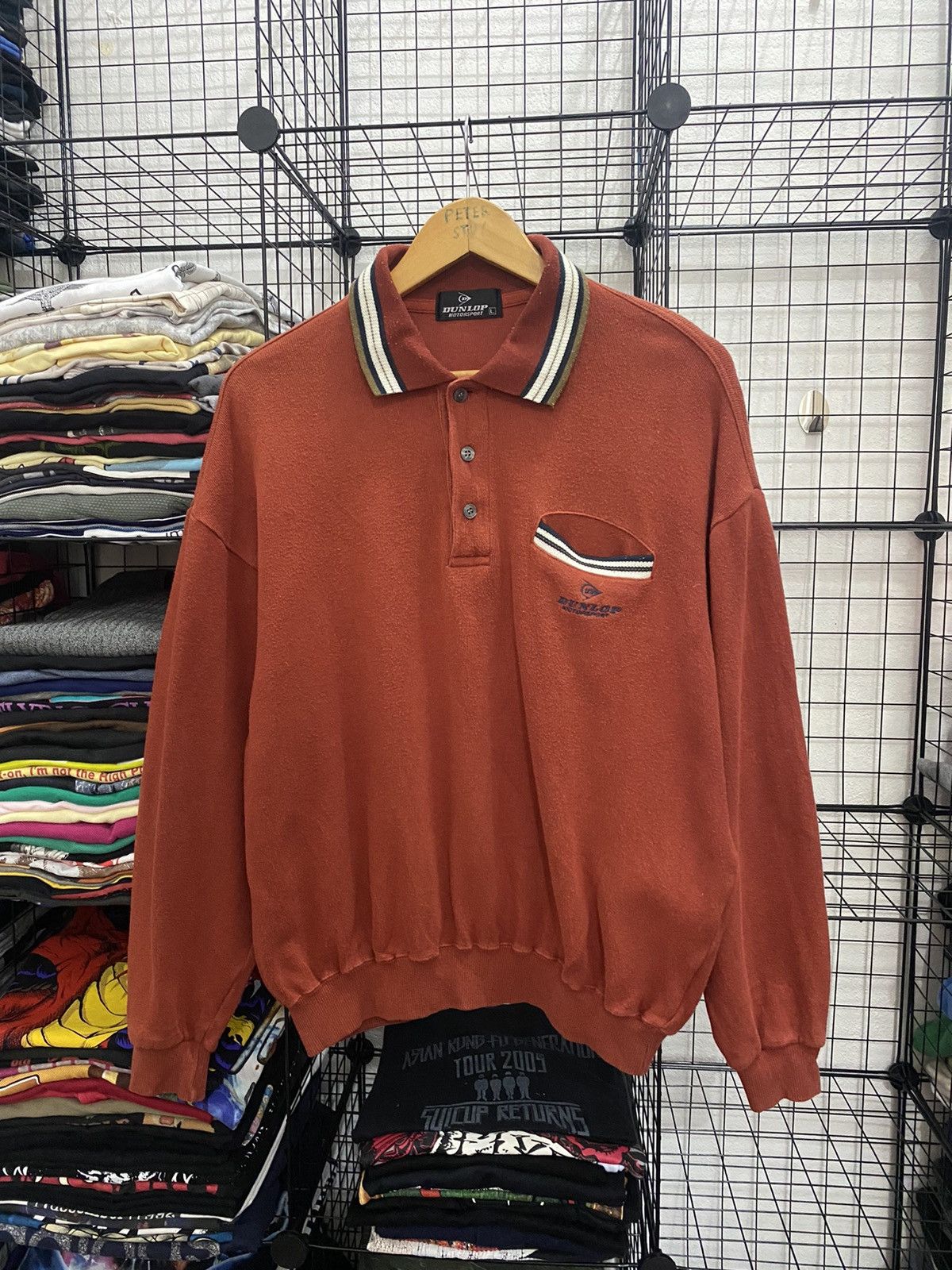 Dunlop × Vintage Vintage Dunlop Motorsport Collar Sweatshirt Size US L / EU 52-54 / 3 - 1 Thumbnail