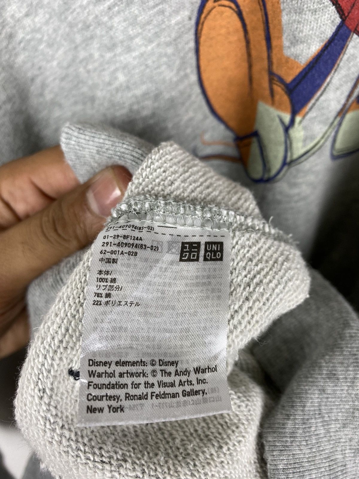 Disney × Mickey Mouse × Uniqlo Mickey Mouse x Andy Warhol Hoddies- Large Size Size US L / EU 52-54 / 3 - 8 Thumbnail