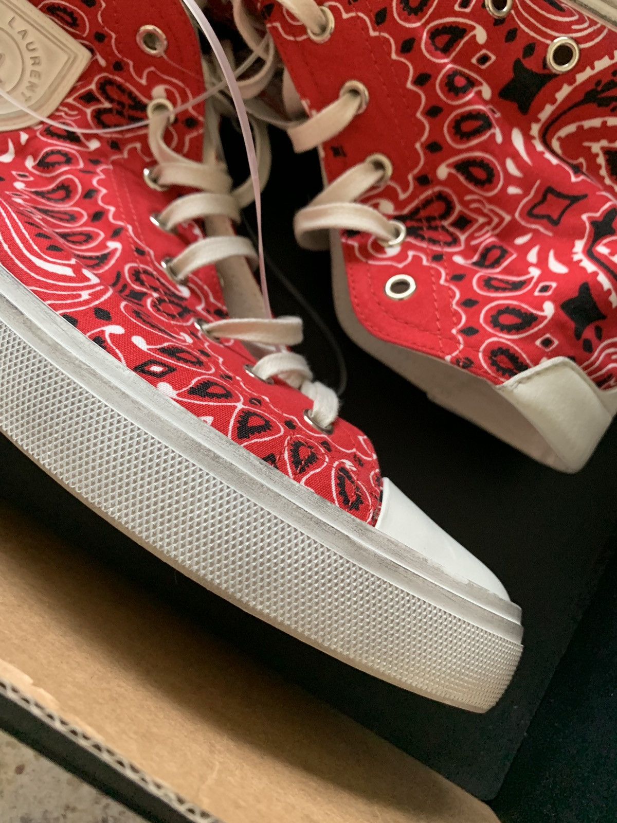Saint Laurent Paris Mid Top Bandana Res Paisley Trainer Size US 9.5 / EU 42-43 - 6 Thumbnail