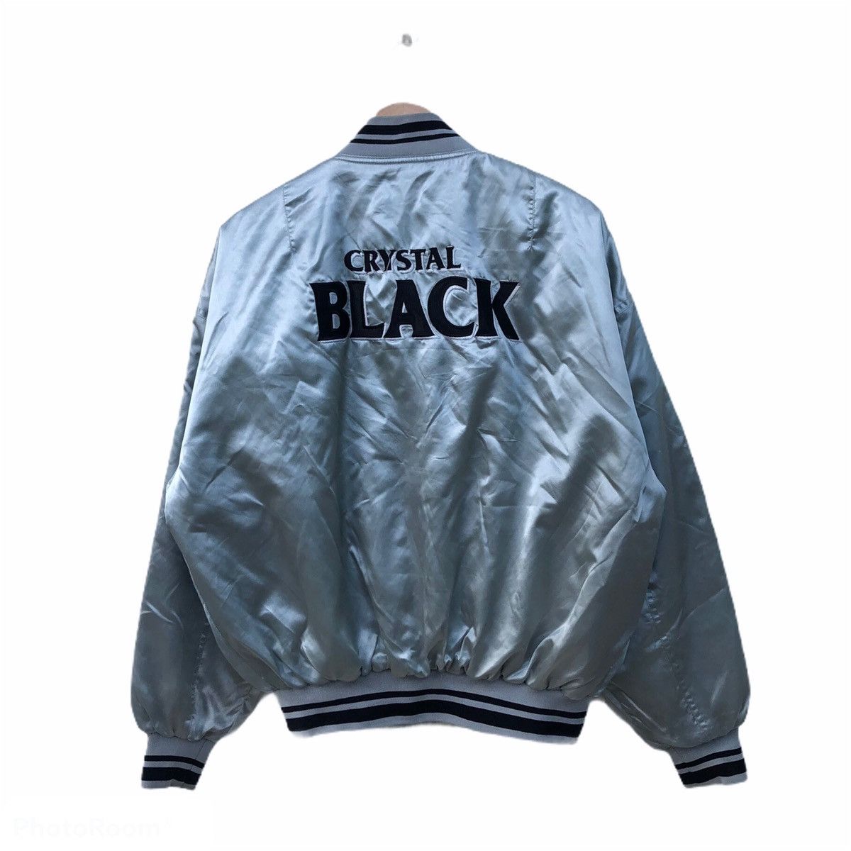 Japanese Brand VINTAGE VARSITY JACKET CRYSTAL BLACK BIG LOGO Size US L / EU 52-54 / 3 - 1 Thumbnail