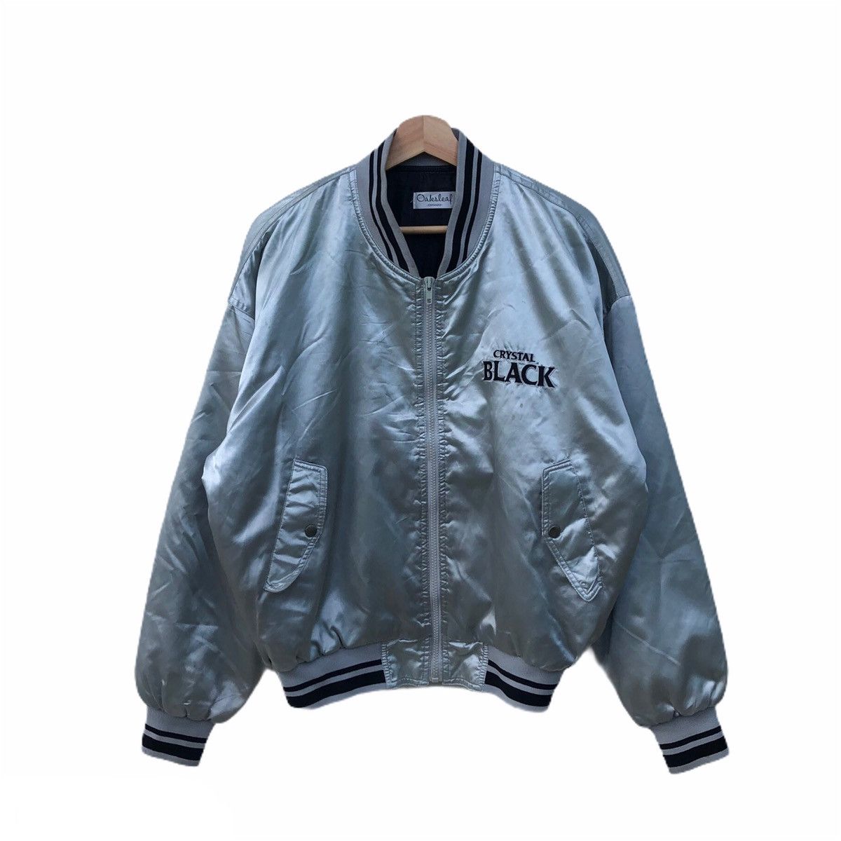 Japanese Brand VINTAGE VARSITY JACKET CRYSTAL BLACK BIG LOGO Size US L / EU 52-54 / 3 - 2 Thumbnail