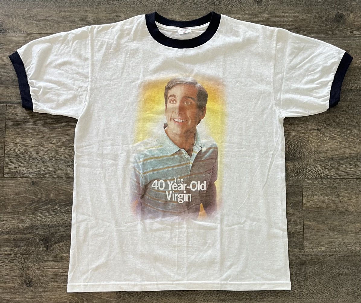 Vintage 2005 40 Year Old Virgin Movie Promo Ringer Tee Size US M / EU 48-50 / 2 - 1 Thumbnail
