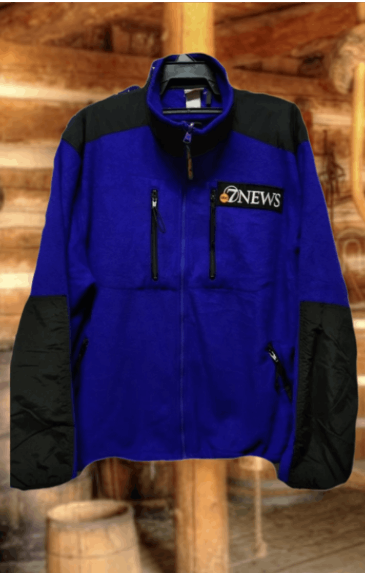 Image of L L Bean x Vintage 7 News By Ll Bean Fleece Jacket in Blue Black, Men's (Size 2XL)