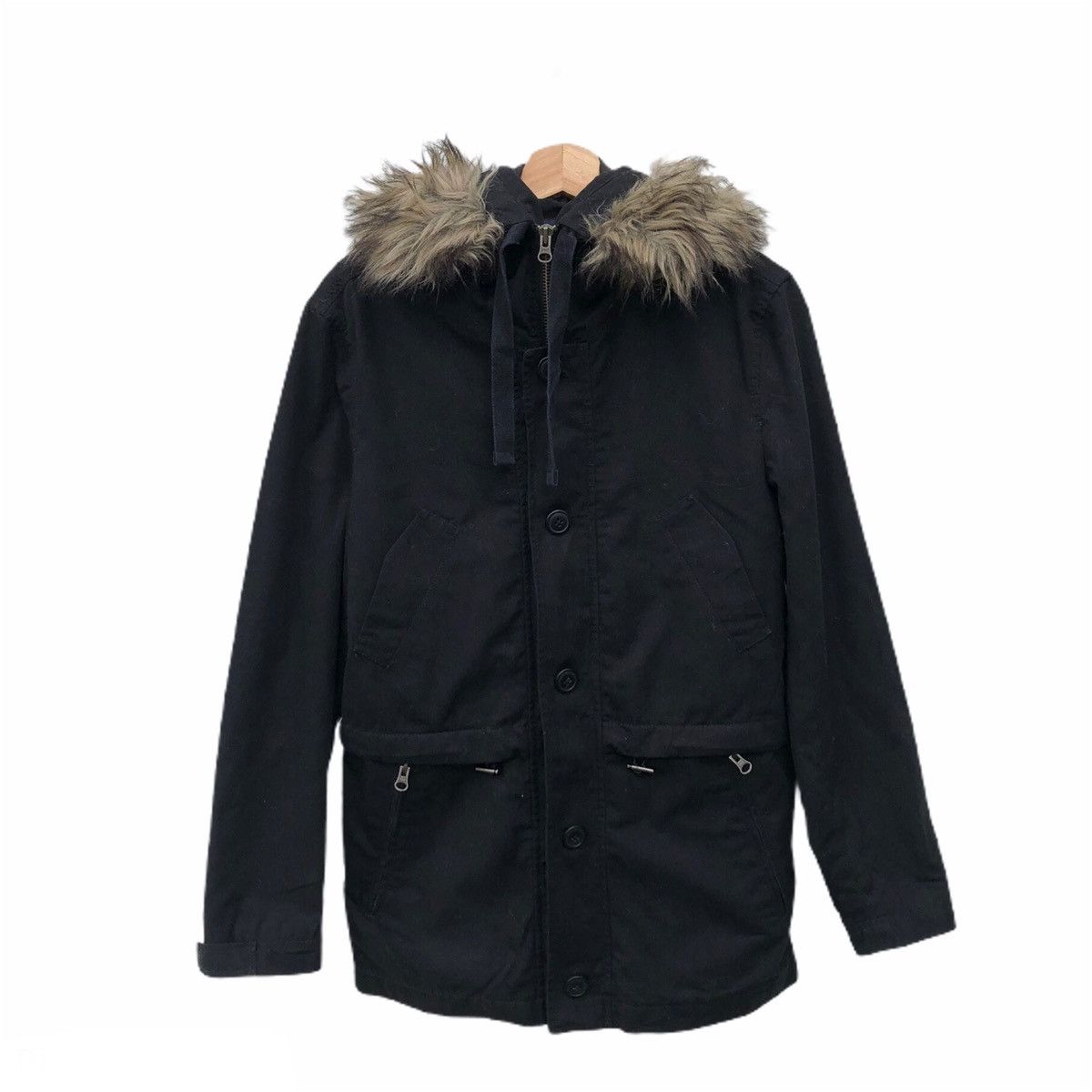 Japanese Brand GAP BIKER PARACHUTE MULTI POCKET JACKET MINK FUR HOODIE Size US XS / EU 42 / 0 - 1 Thumbnail