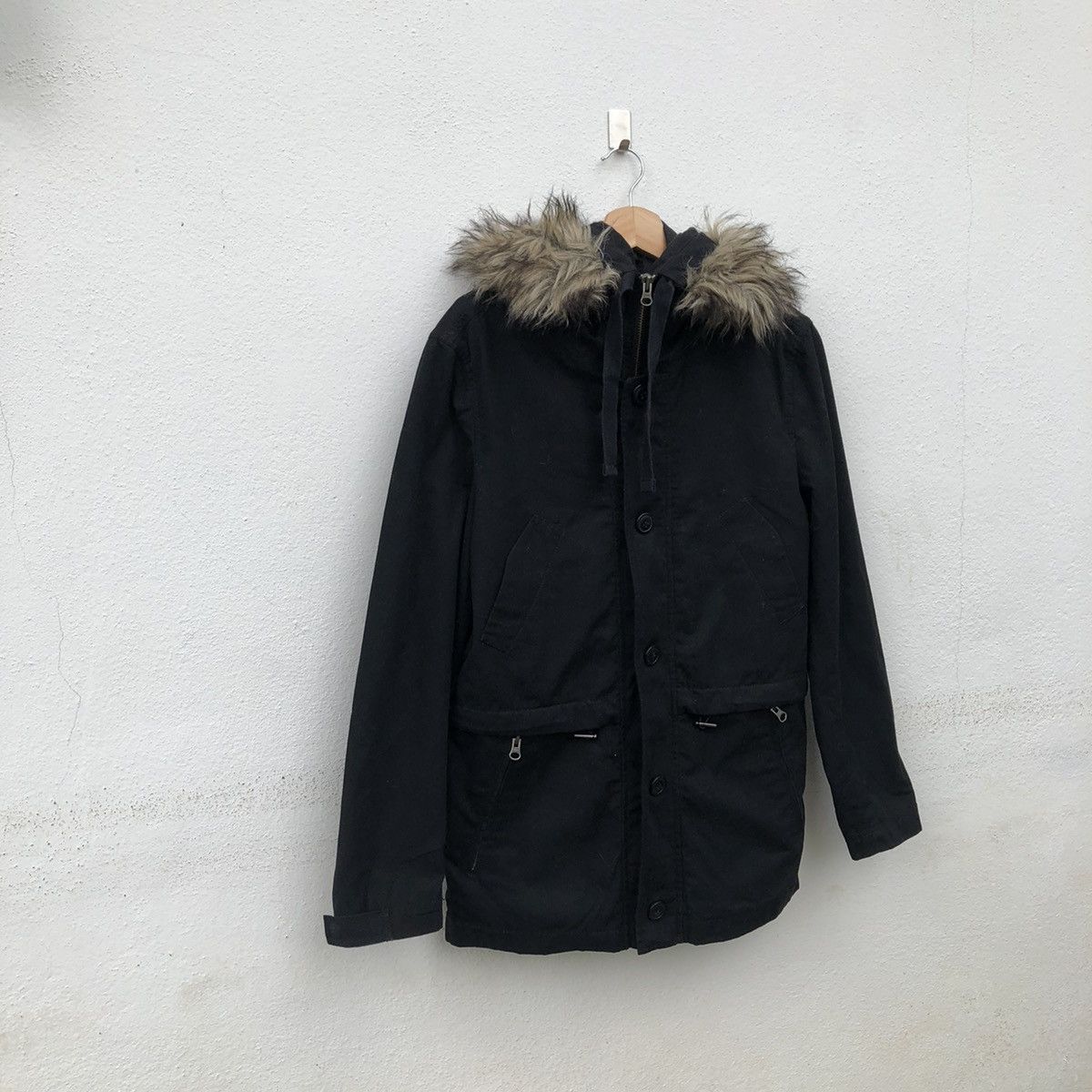 Japanese Brand GAP BIKER PARACHUTE MULTI POCKET JACKET MINK FUR HOODIE Size US XS / EU 42 / 0 - 2 Thumbnail