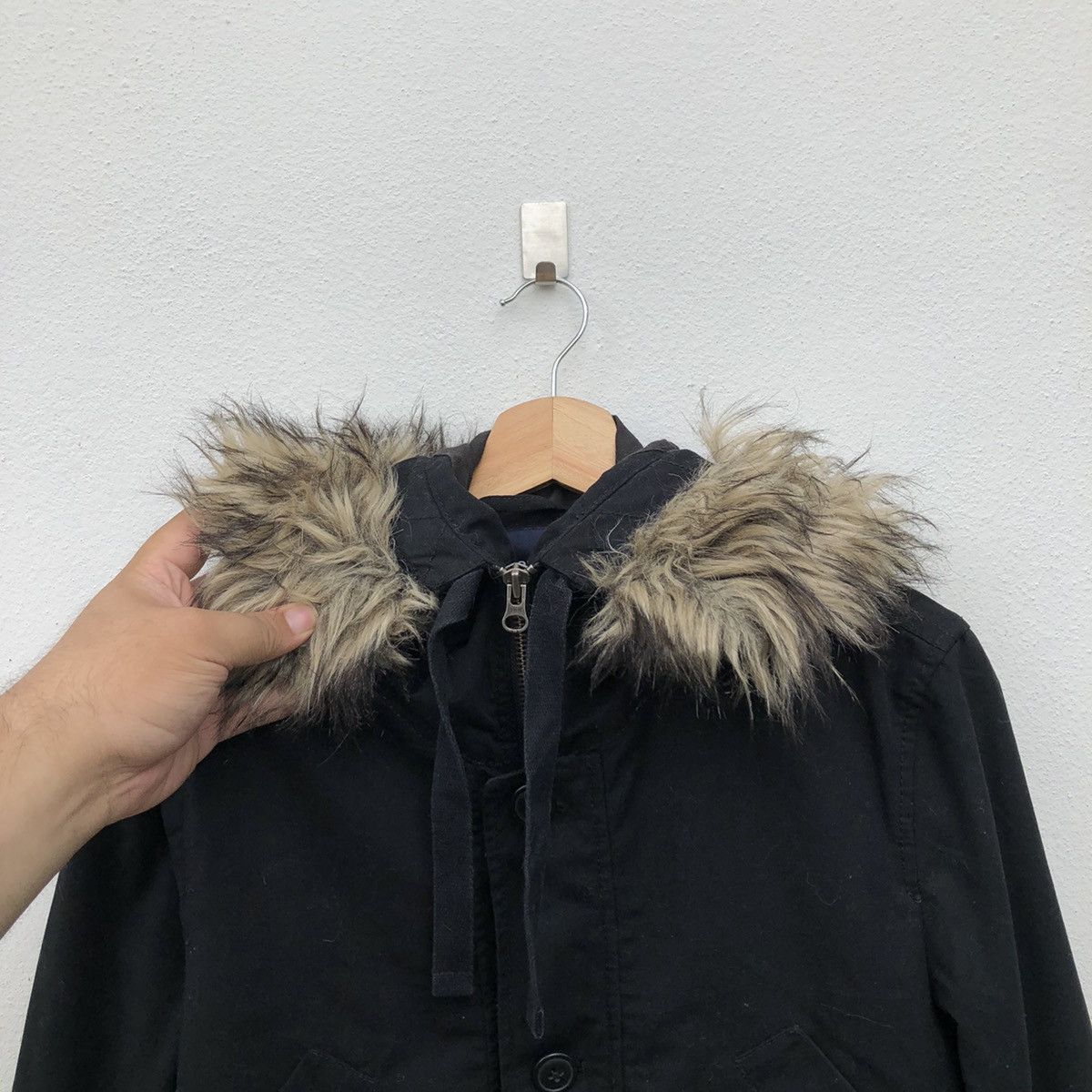 Japanese Brand GAP BIKER PARACHUTE MULTI POCKET JACKET MINK FUR HOODIE Size US XS / EU 42 / 0 - 4 Thumbnail