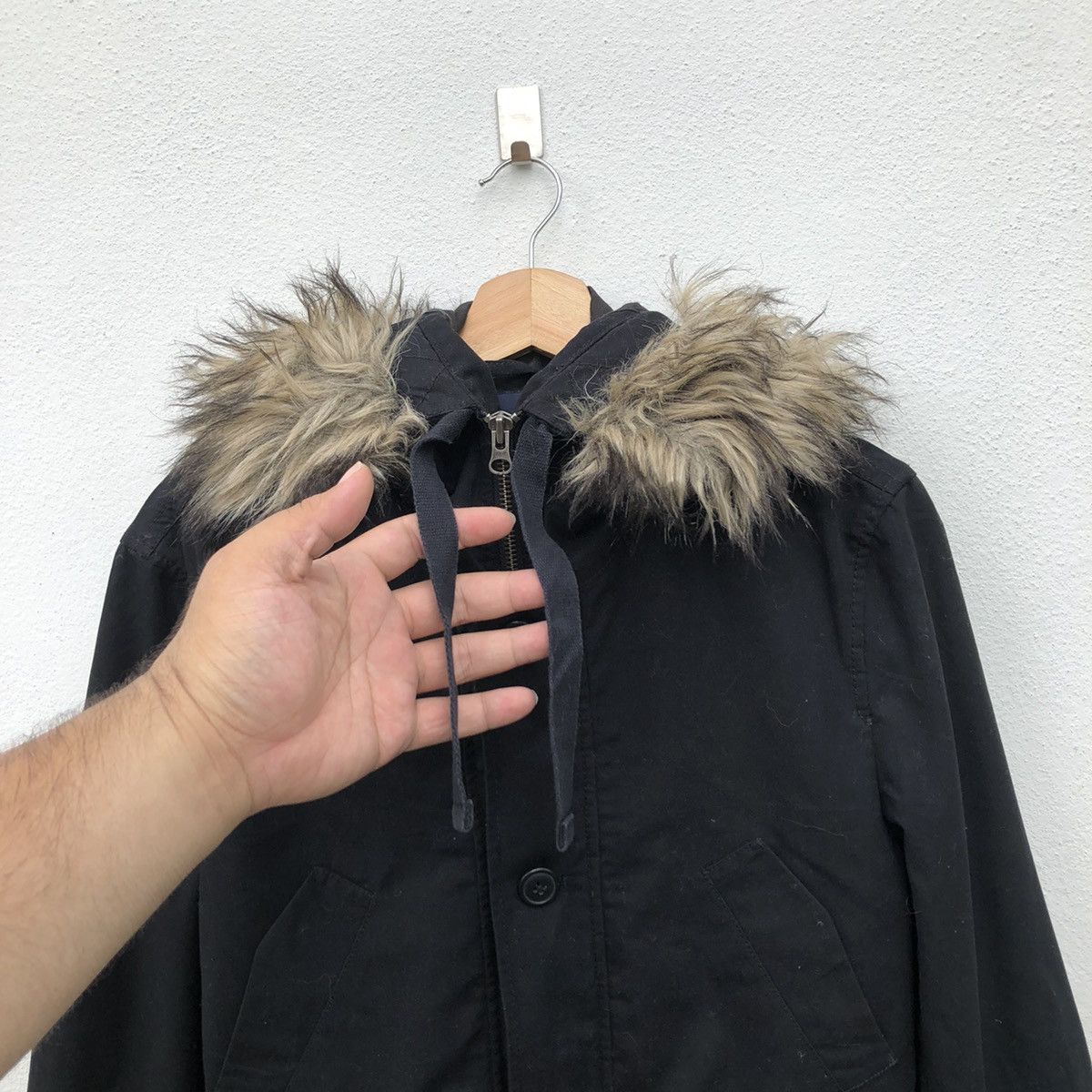 Japanese Brand GAP BIKER PARACHUTE MULTI POCKET JACKET MINK FUR HOODIE Size US XS / EU 42 / 0 - 3 Thumbnail