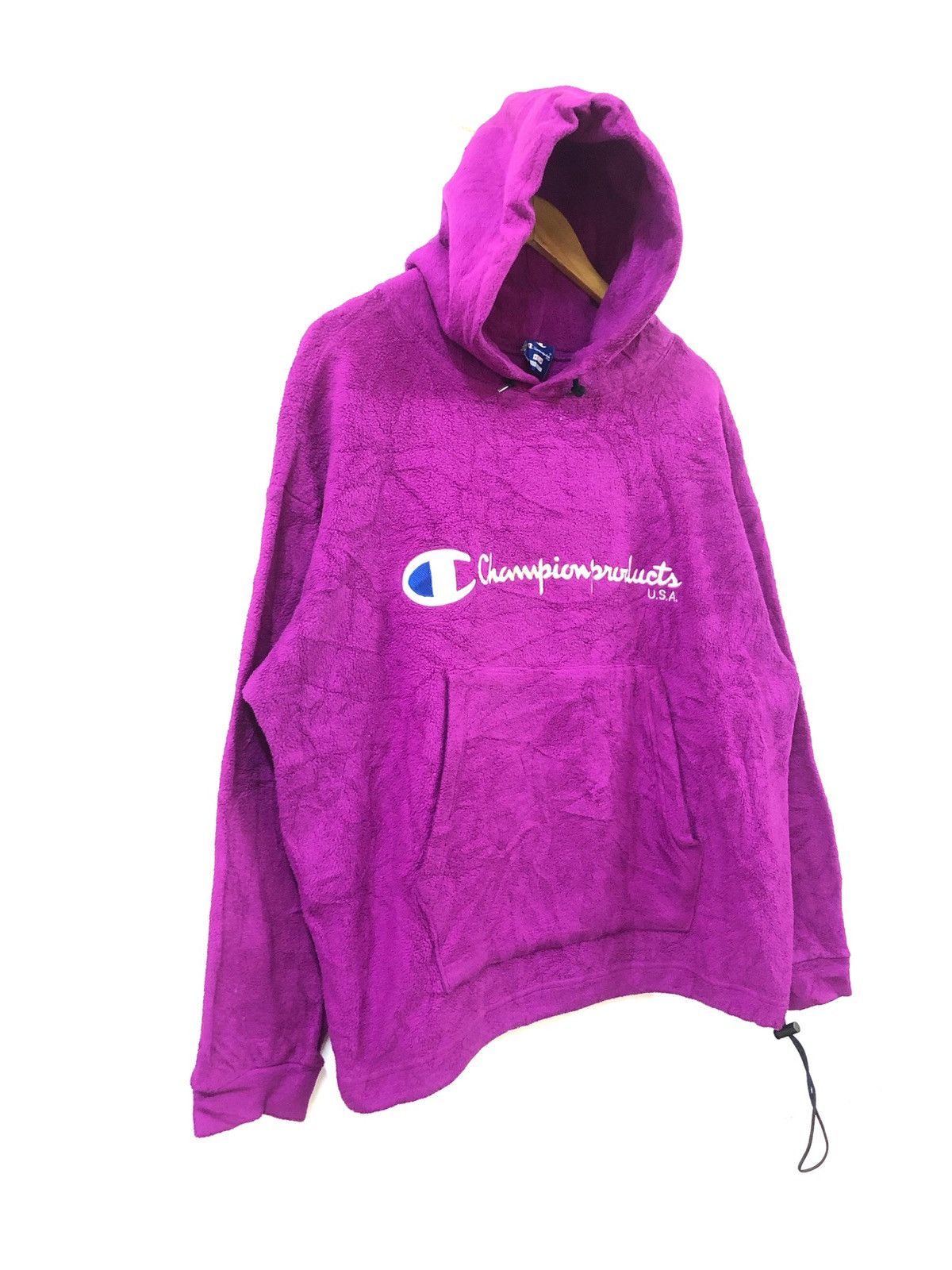 Champion Vtg💥champion Fleece Sherpa Hoodie embroidery spellout Size US M / EU 48-50 / 2 - 4 Thumbnail