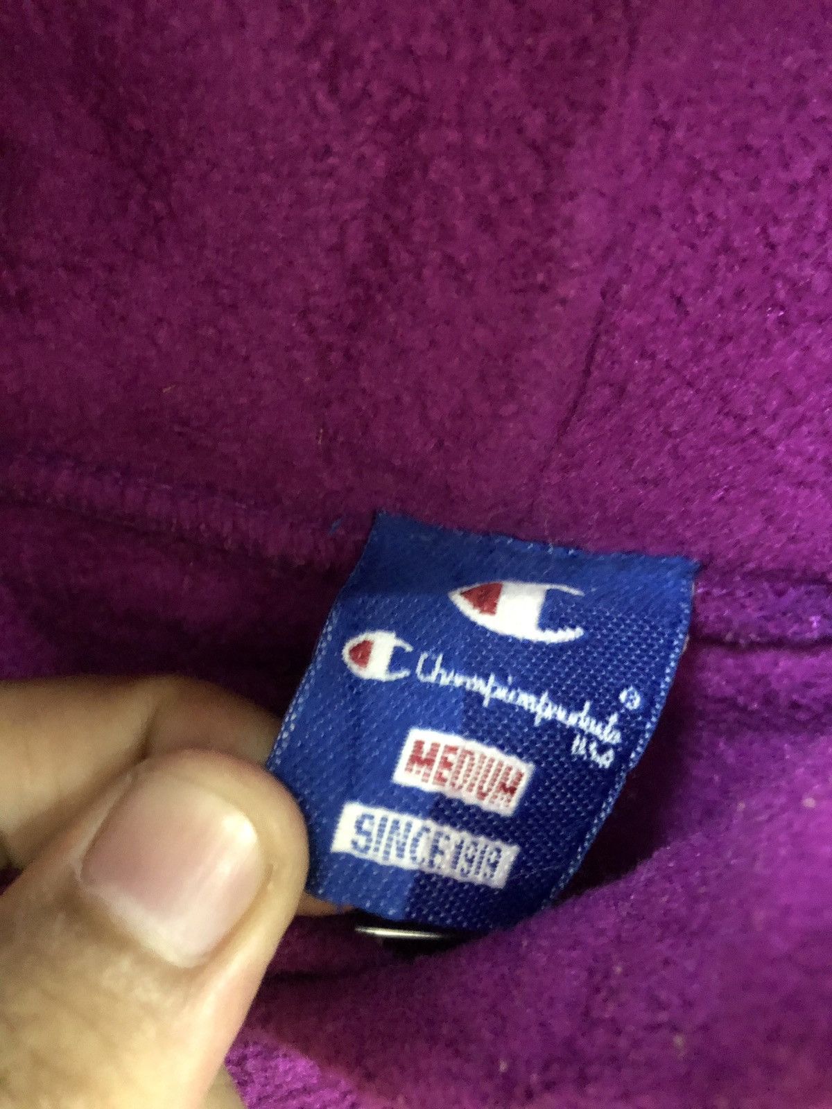 Champion Vtg💥champion Fleece Sherpa Hoodie embroidery spellout Size US M / EU 48-50 / 2 - 7 Thumbnail