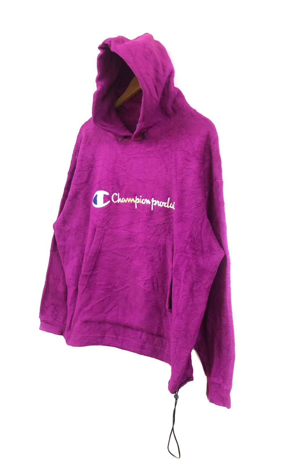 Champion Vtg💥champion Fleece Sherpa Hoodie embroidery spellout Size US M / EU 48-50 / 2 - 5 Thumbnail