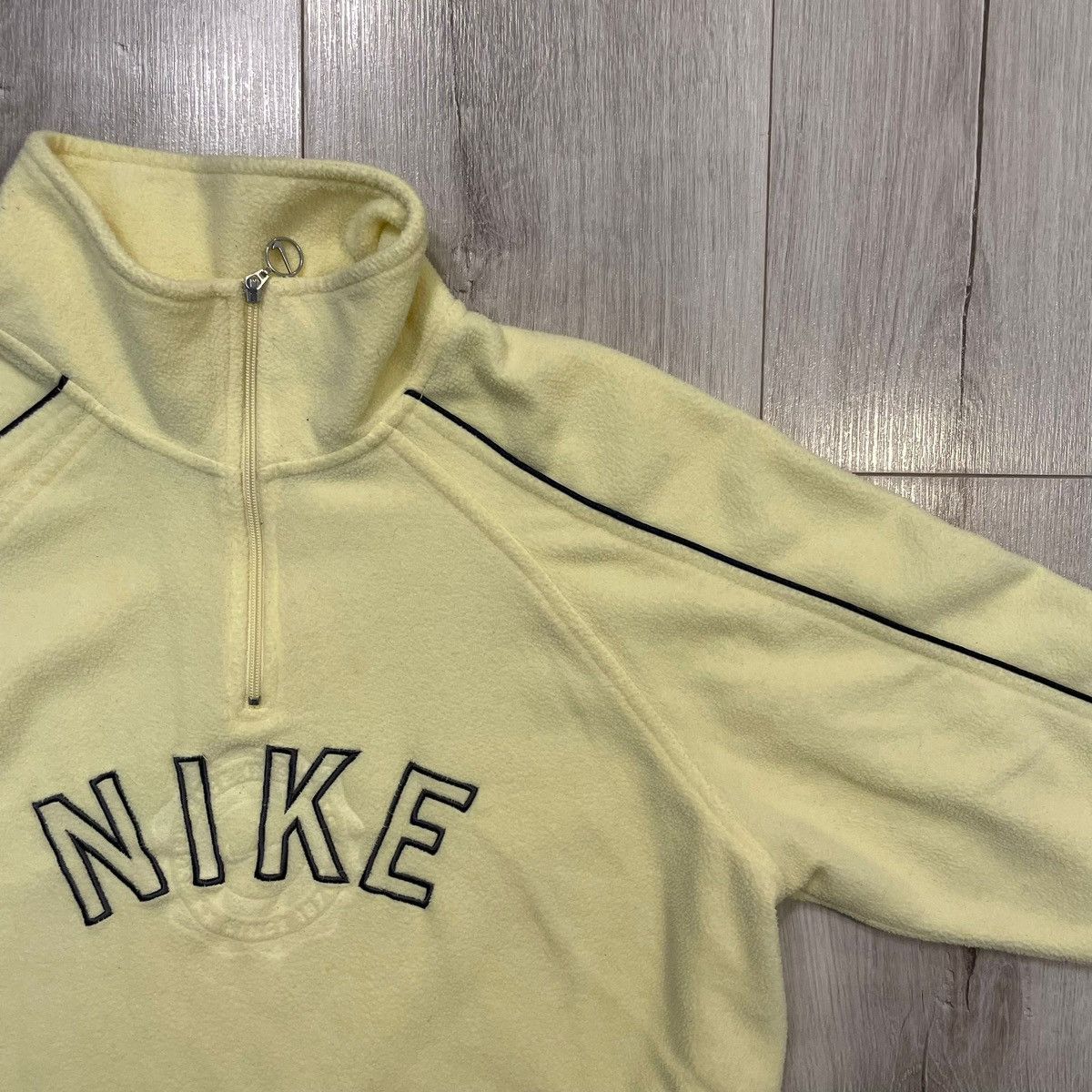 Nike × Vintage Nike yellow fleece sweatshirt half zip spellout vintage 00s Size S / US 4 / IT 40 - 2 Thumbnail