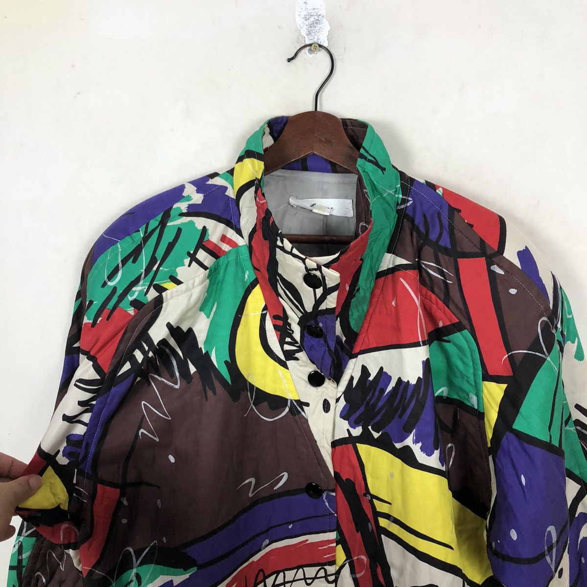 Japanese Brand MULTI COLOURFUL GIVY BUTTON JACKET INSPIRED BY ISSEY MIYAKE Size US M / EU 48-50 / 2 - 4 Thumbnail