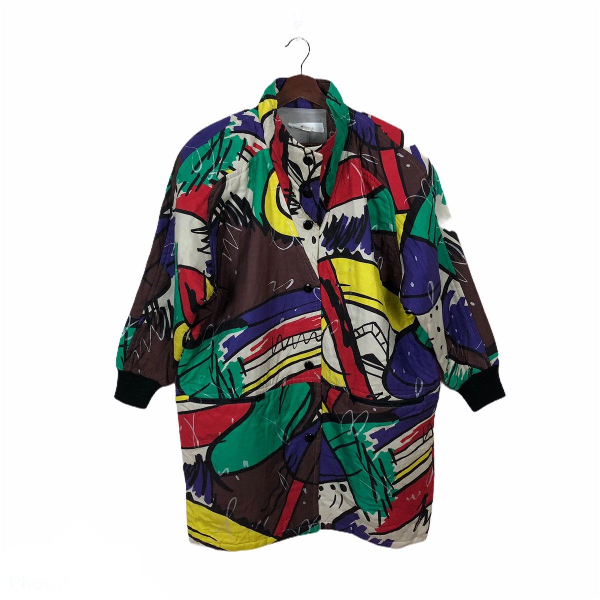 Japanese Brand MULTI COLOURFUL GIVY BUTTON JACKET INSPIRED BY ISSEY MIYAKE Size US M / EU 48-50 / 2 - 1 Thumbnail