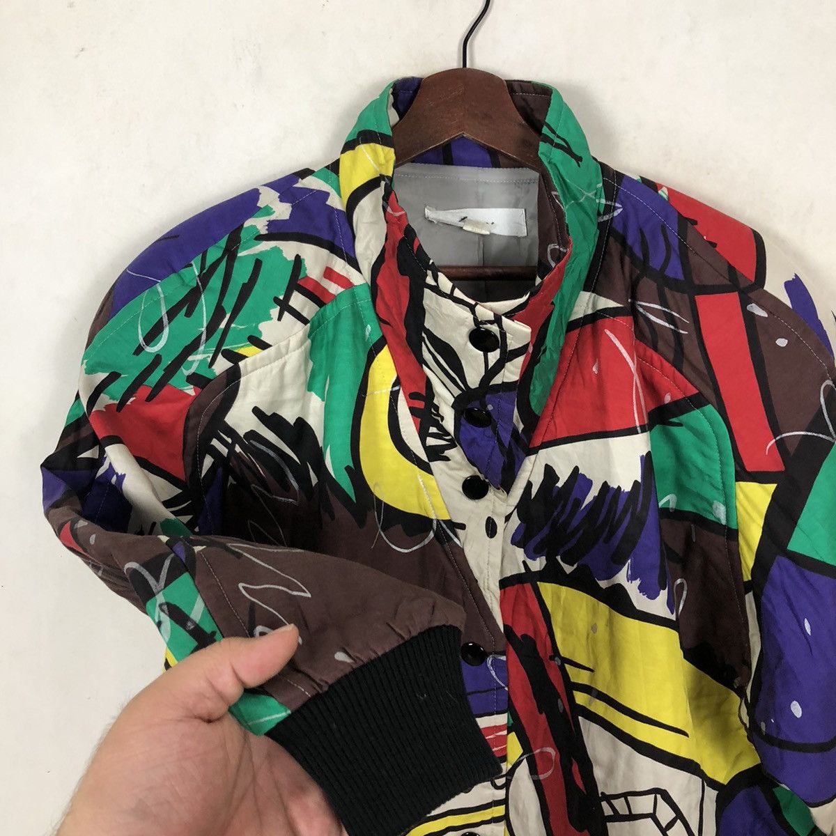 Japanese Brand MULTI COLOURFUL GIVY BUTTON JACKET INSPIRED BY ISSEY MIYAKE Size US M / EU 48-50 / 2 - 5 Thumbnail
