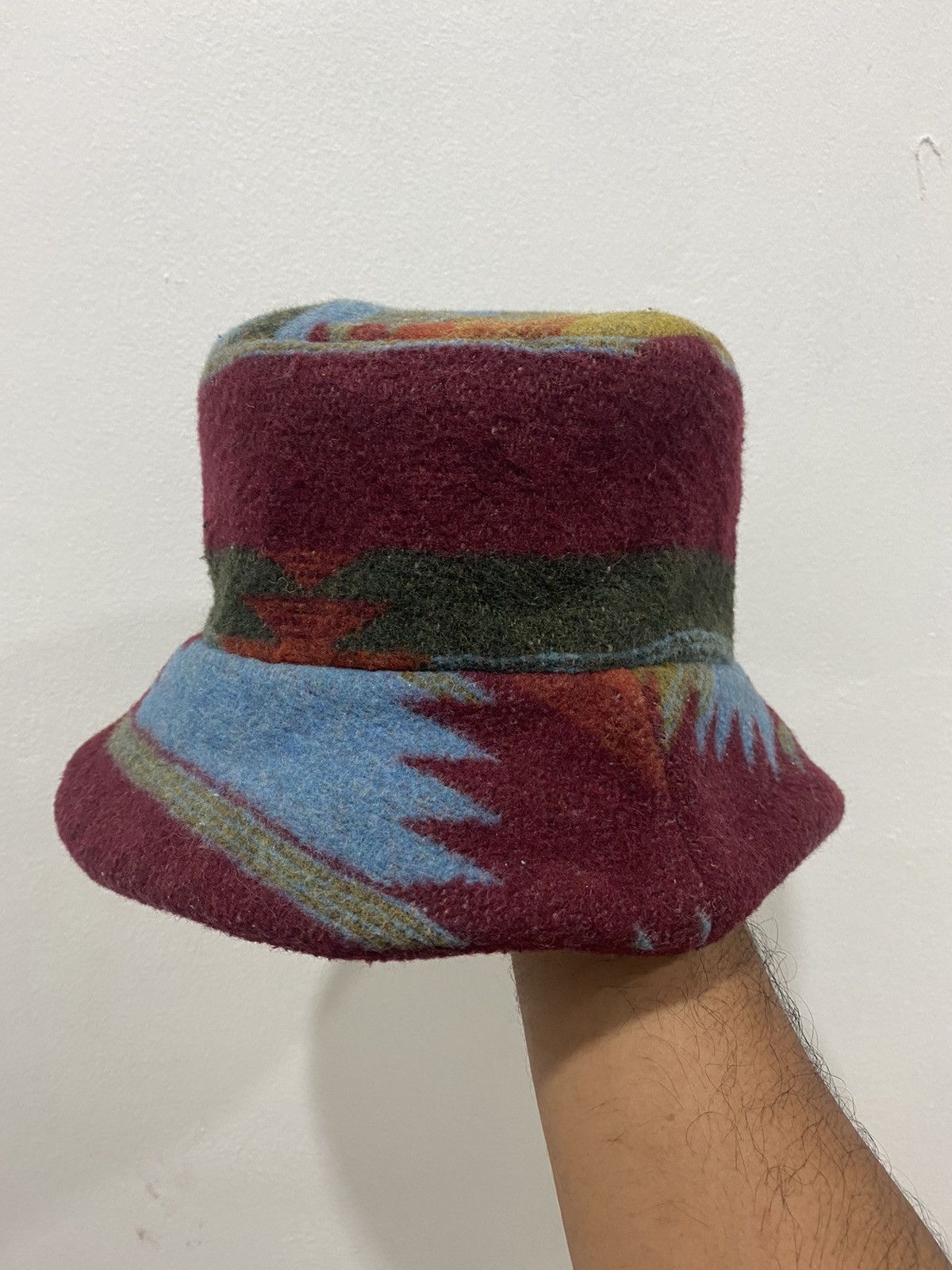 Other VTG Native Aztec Pattern Wool Bucket Hat Size ONE SIZE - 2 Thumbnail