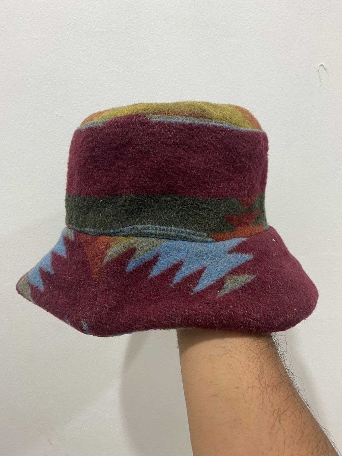 Other VTG Native Aztec Pattern Wool Bucket Hat Size ONE SIZE - 3 Thumbnail