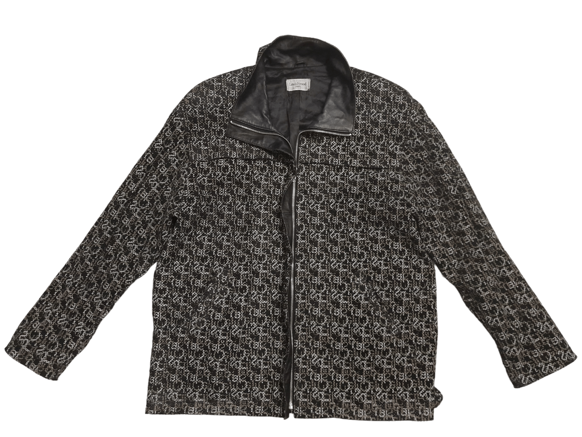 LOUIS FERAUD MONOGRAM Leather Jacket (S7)