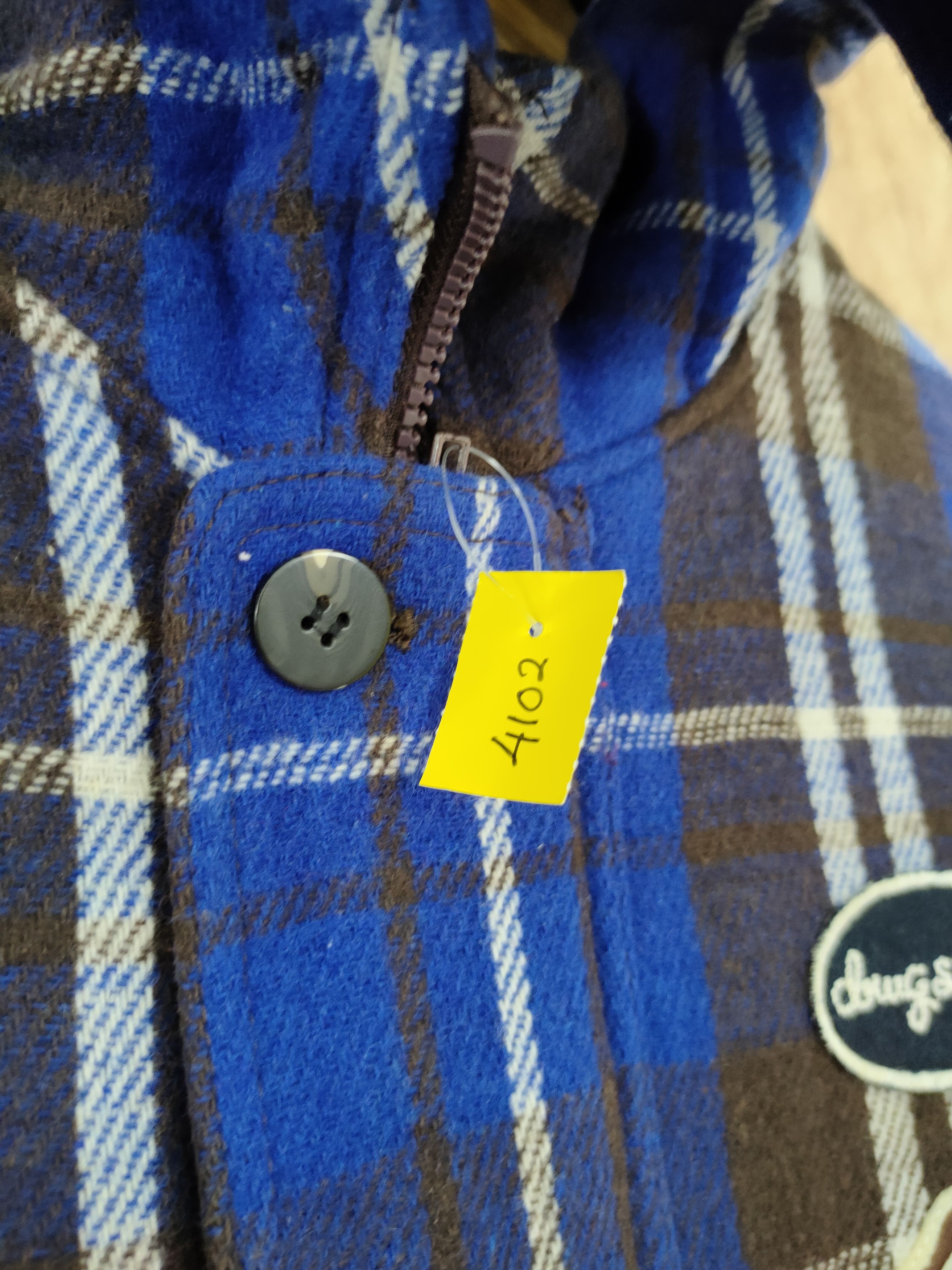 Japanese Brand DL Drug Store checkered blue wool hoodie jacket #4102 Size US M / EU 48-50 / 2 - 6 Thumbnail