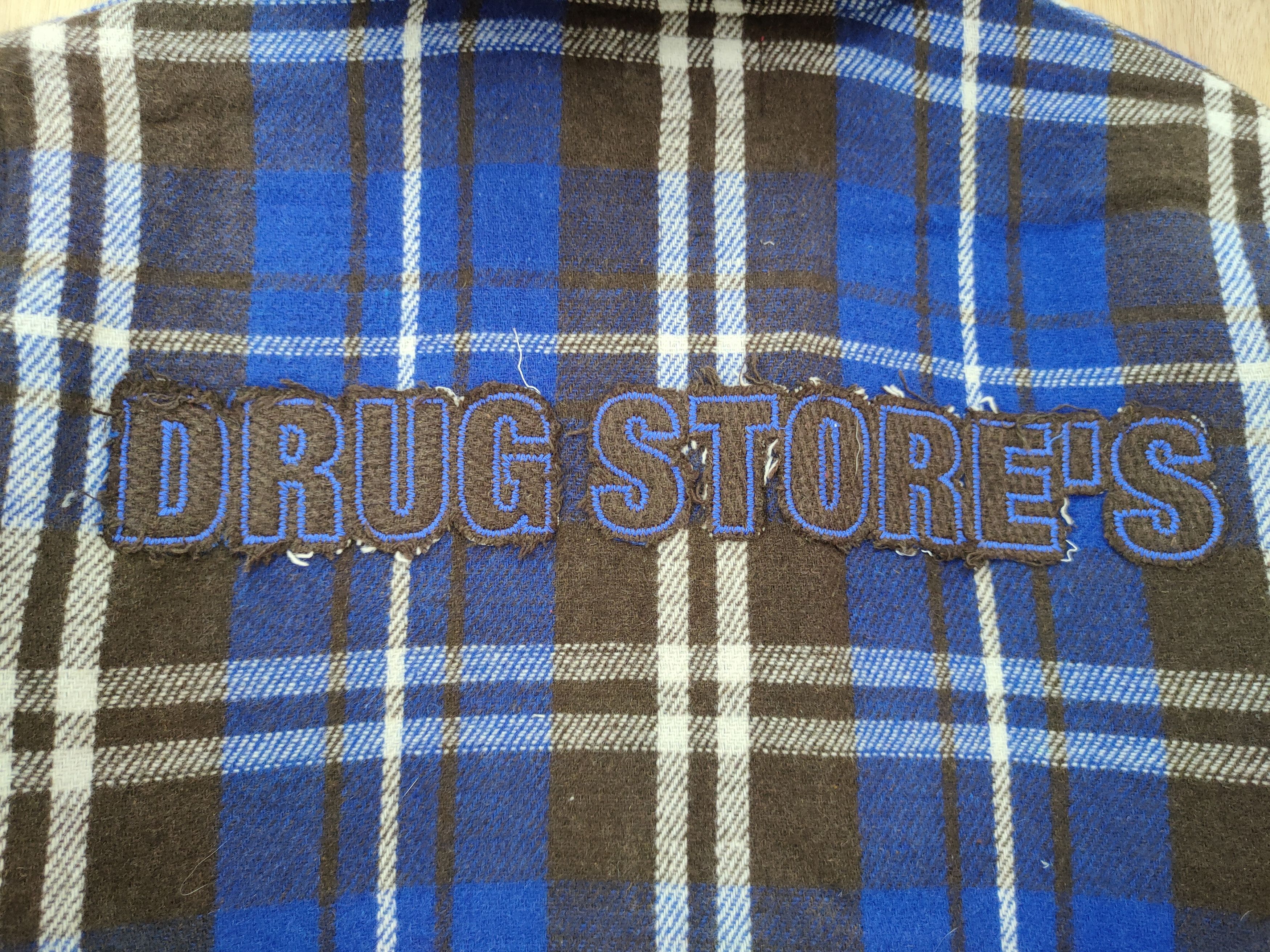 Japanese Brand DL Drug Store checkered blue wool hoodie jacket #4102 Size US M / EU 48-50 / 2 - 12 Thumbnail