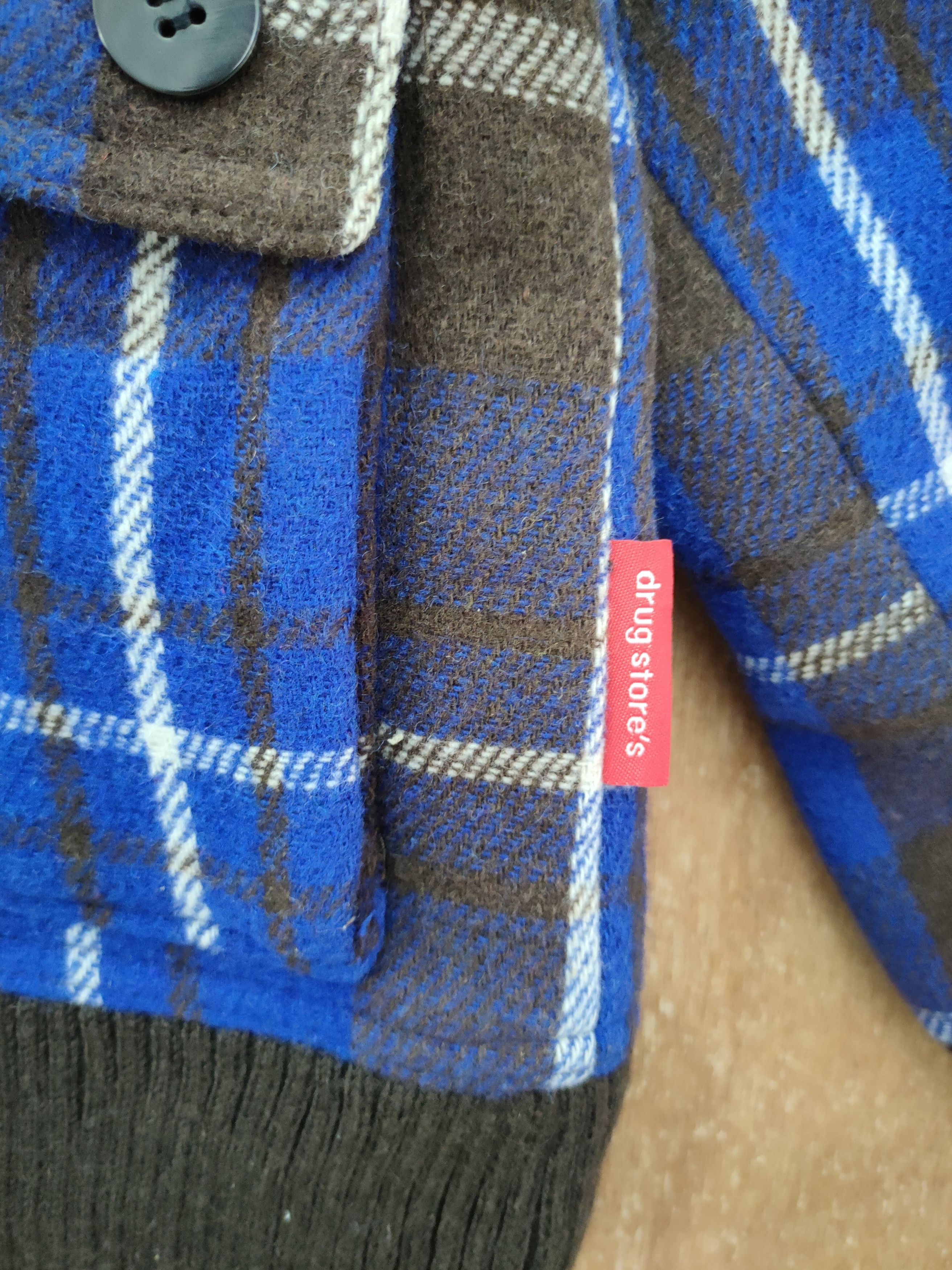 Japanese Brand DL Drug Store checkered blue wool hoodie jacket #4102 Size US M / EU 48-50 / 2 - 4 Thumbnail