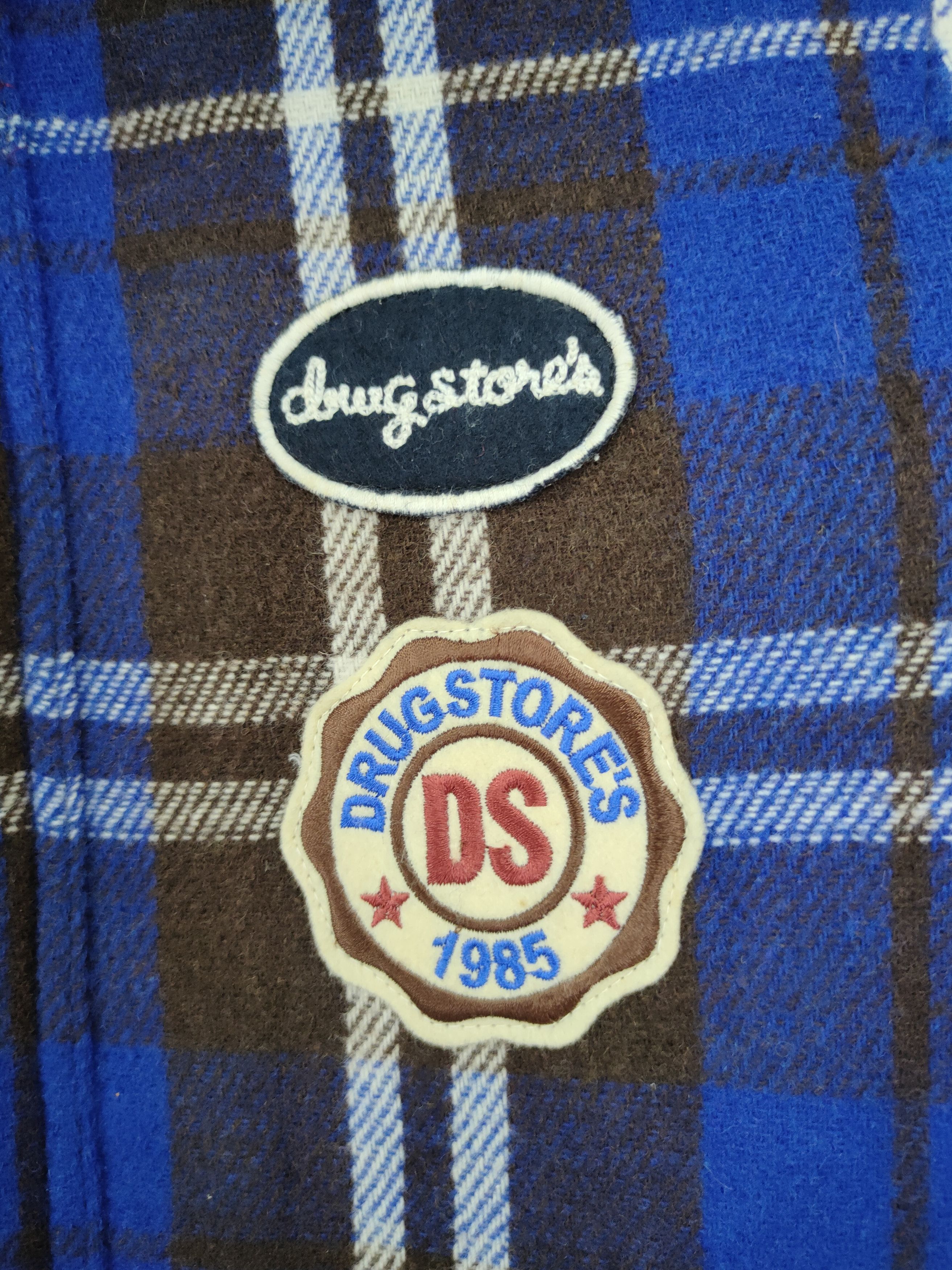 Japanese Brand DL Drug Store checkered blue wool hoodie jacket #4102 Size US M / EU 48-50 / 2 - 8 Thumbnail