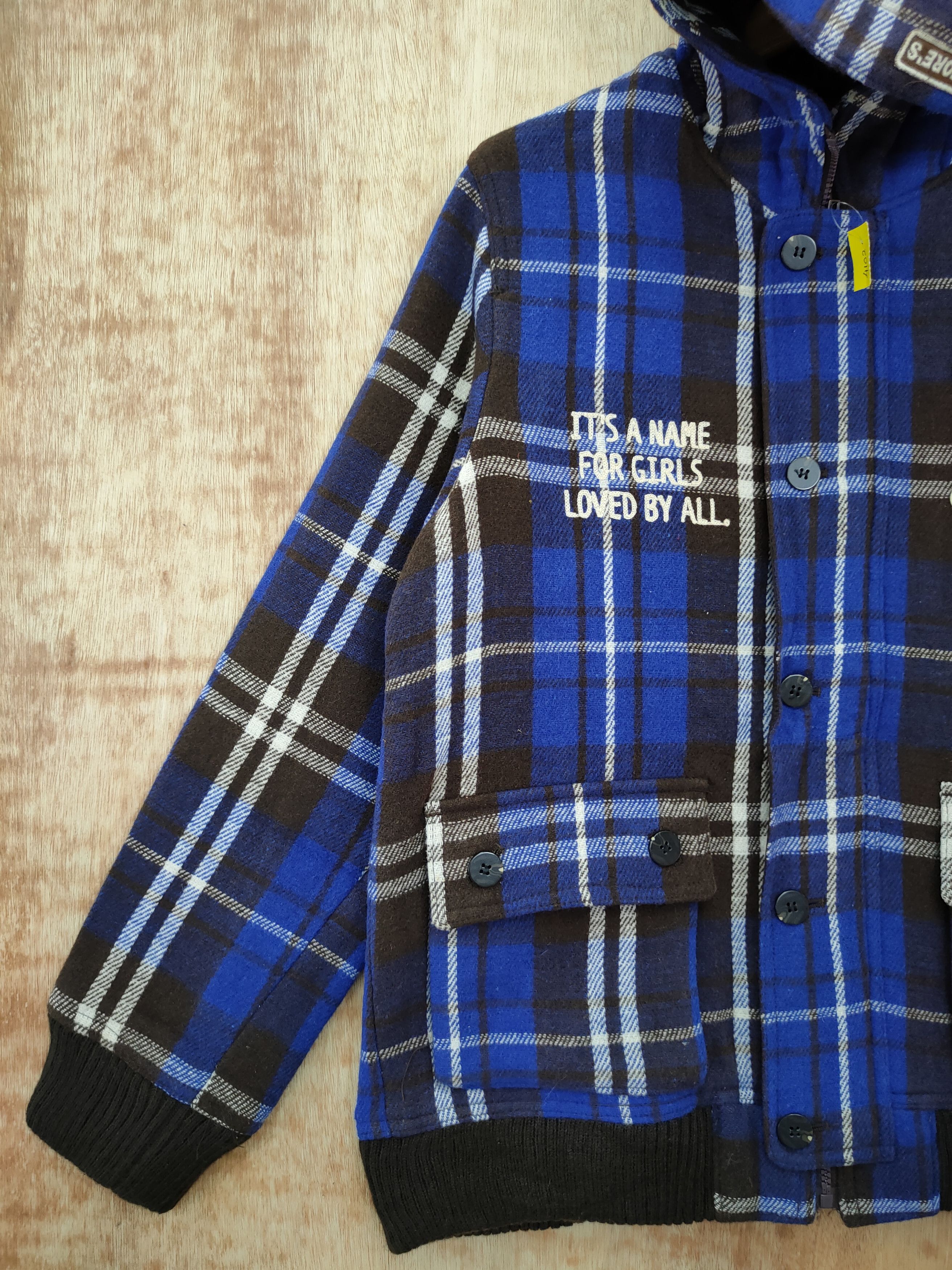 Japanese Brand DL Drug Store checkered blue wool hoodie jacket #4102 Size US M / EU 48-50 / 2 - 2 Thumbnail