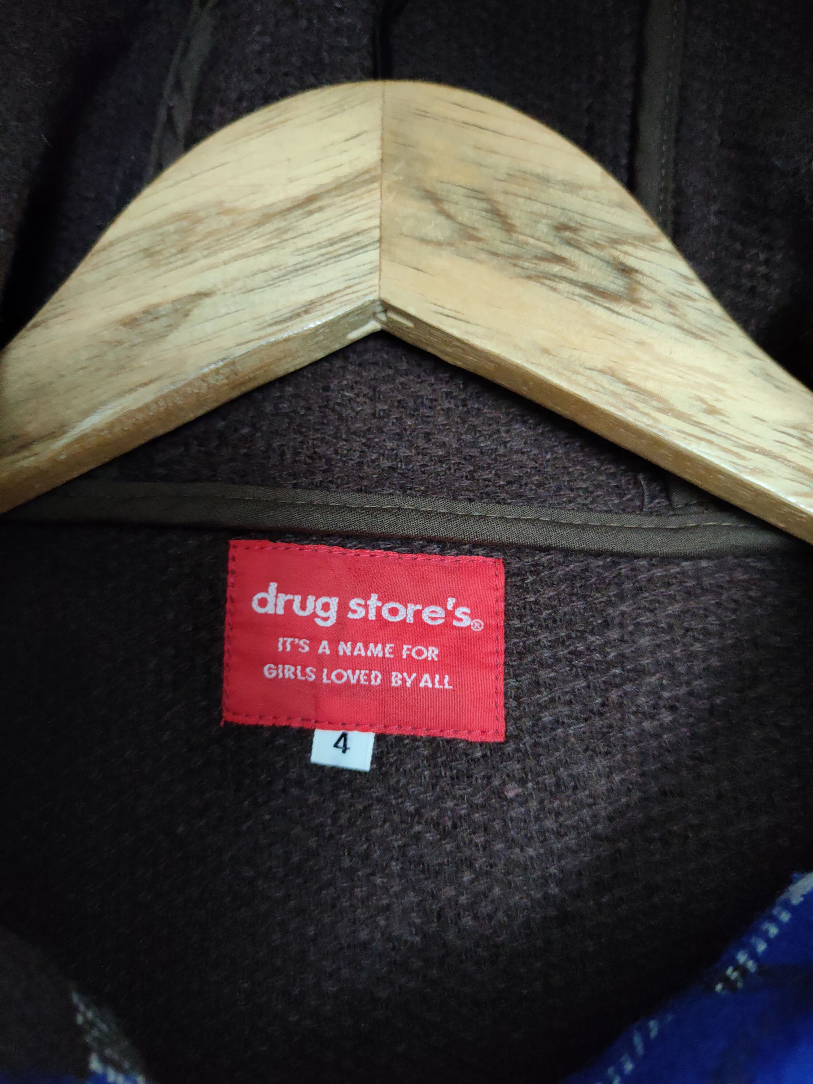 Japanese Brand DL Drug Store checkered blue wool hoodie jacket #4102 Size US M / EU 48-50 / 2 - 7 Thumbnail
