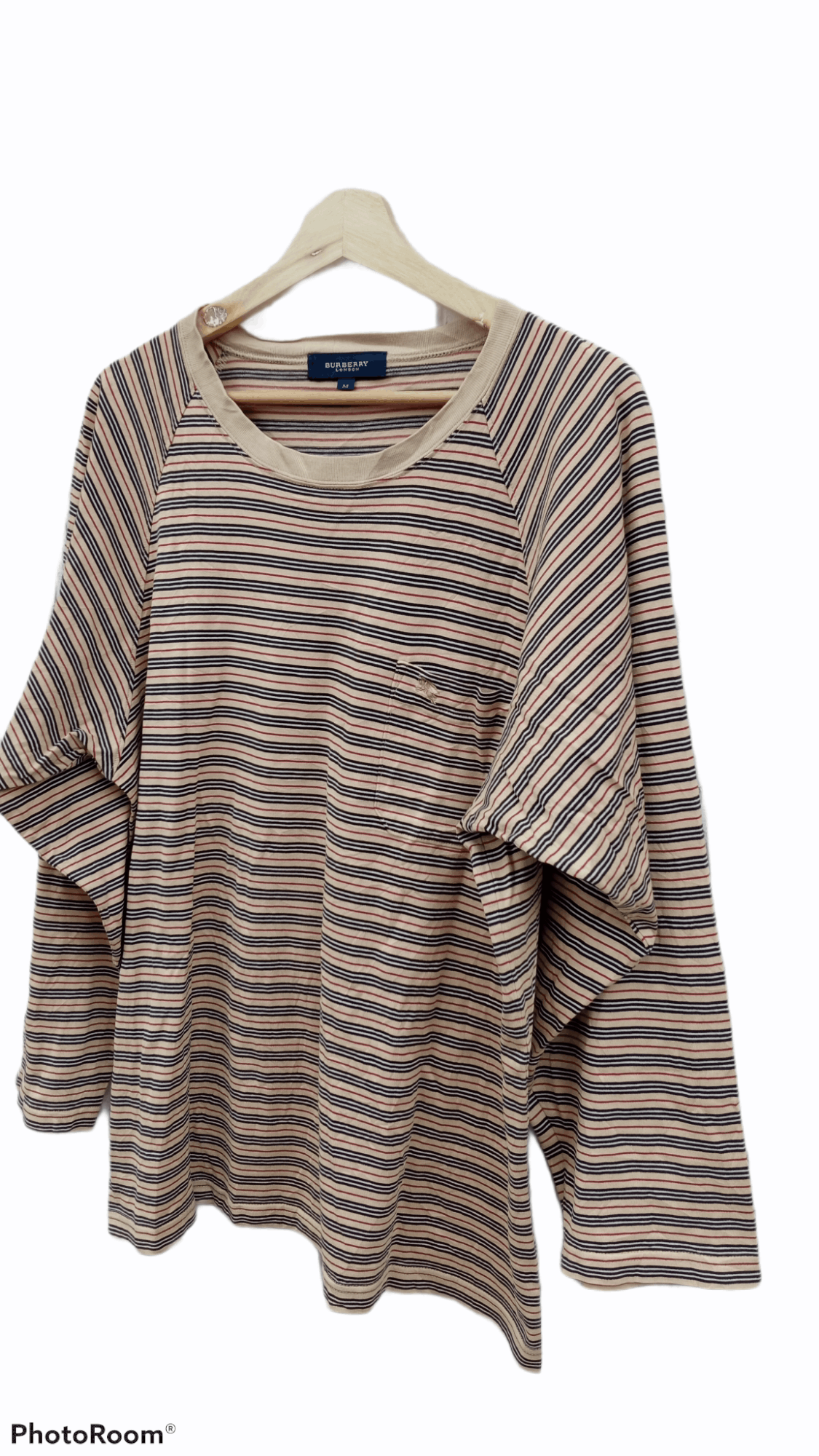 Burberry × Vintage 🔥🔥Vintage Burberry Border Striped LS T-Shirt Size US M / EU 48-50 / 2 - 3 Thumbnail