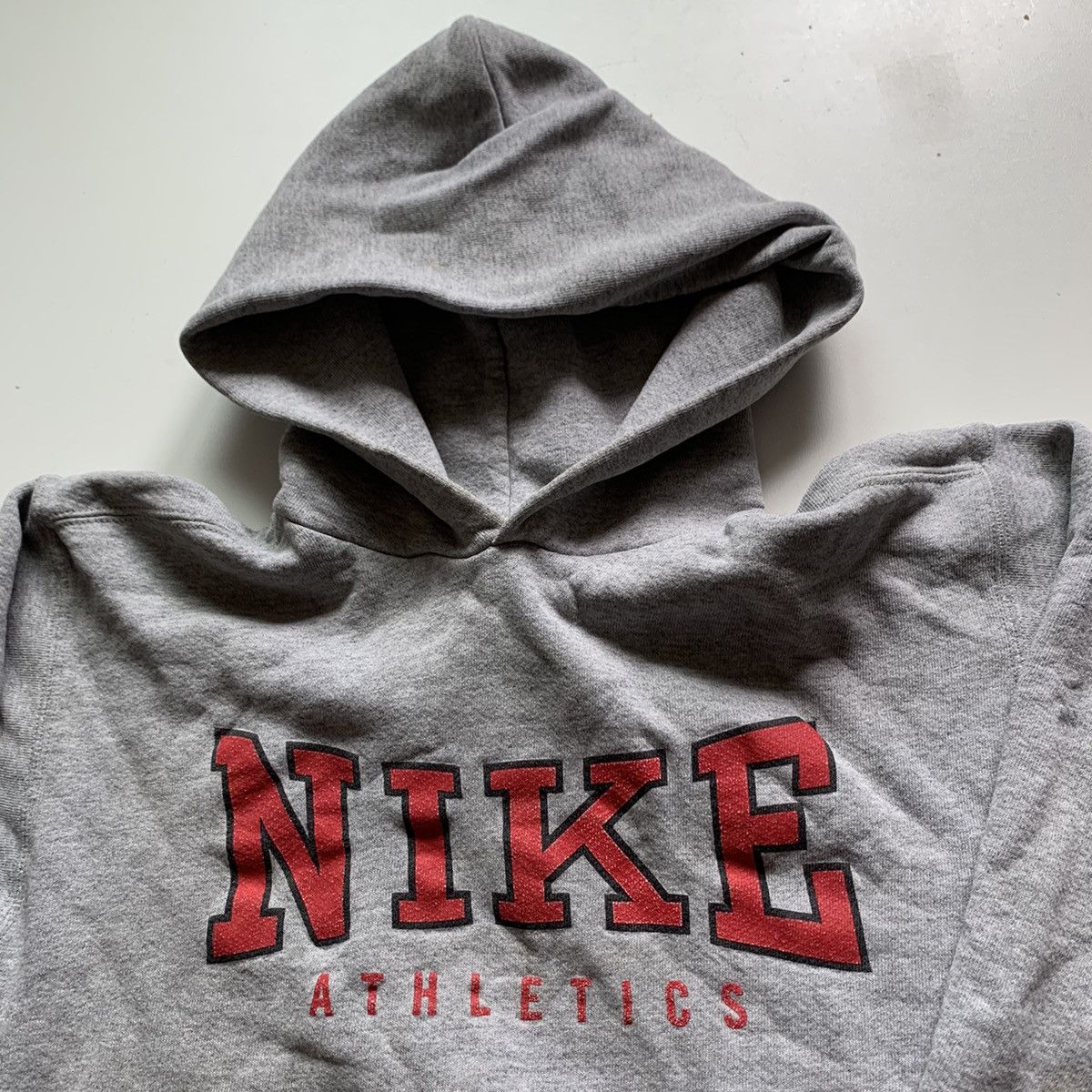 Nike Vintage 1990s Nike Spell Out Graphic Hoodie XS Fit Gray Rare Size US XS / EU 42 / 0 - 2 Thumbnail