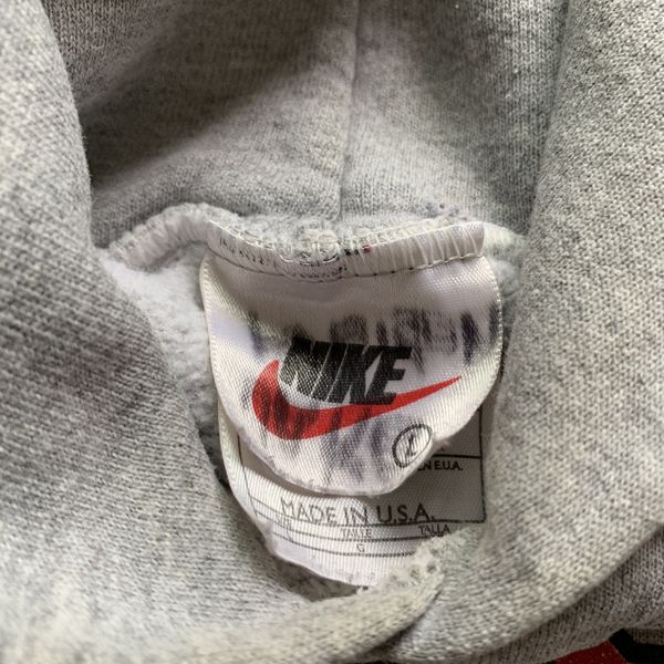 Nike Vintage 90s Nike swoosh hoodie sweater grey spellout Grailed