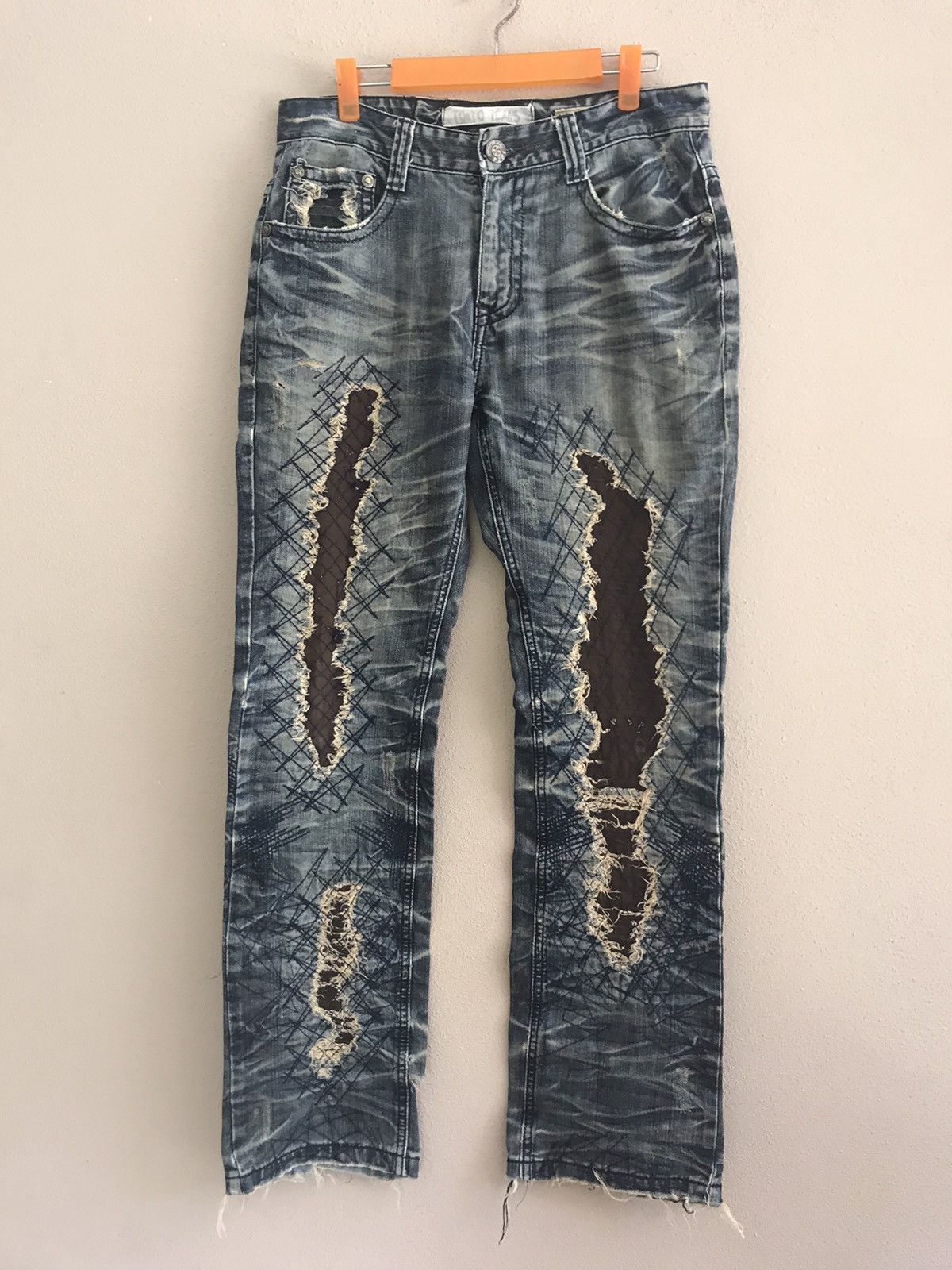 Japanese Brand Tokyo Boulevard distessed style jeans Size US 33 - 1 Thumbnail