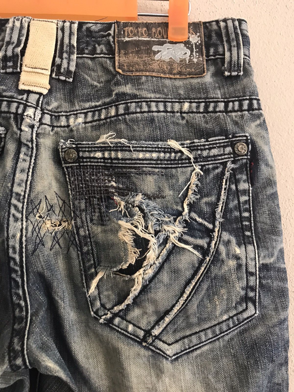 Japanese Brand Tokyo Boulevard distessed style jeans Size US 33 - 14 Thumbnail