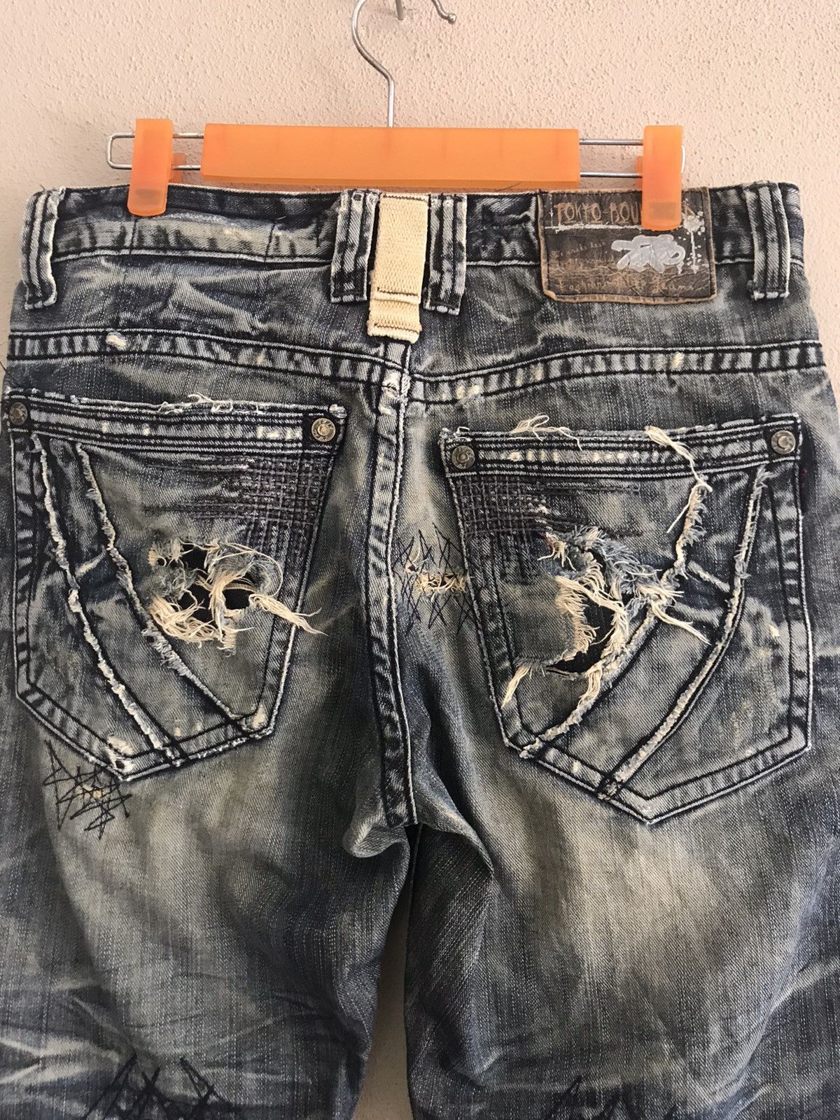 Japanese Brand Tokyo Boulevard distessed style jeans Size US 33 - 10 Thumbnail