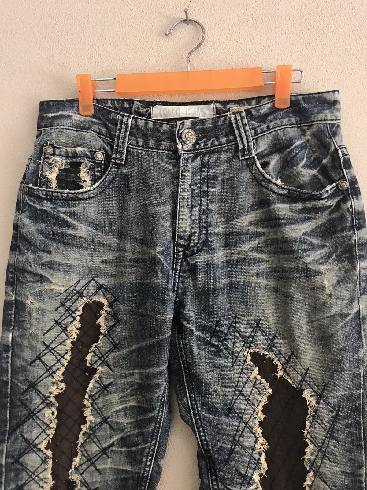 Japanese Brand Tokyo Boulevard distessed style jeans Size US 33 - 3 Thumbnail