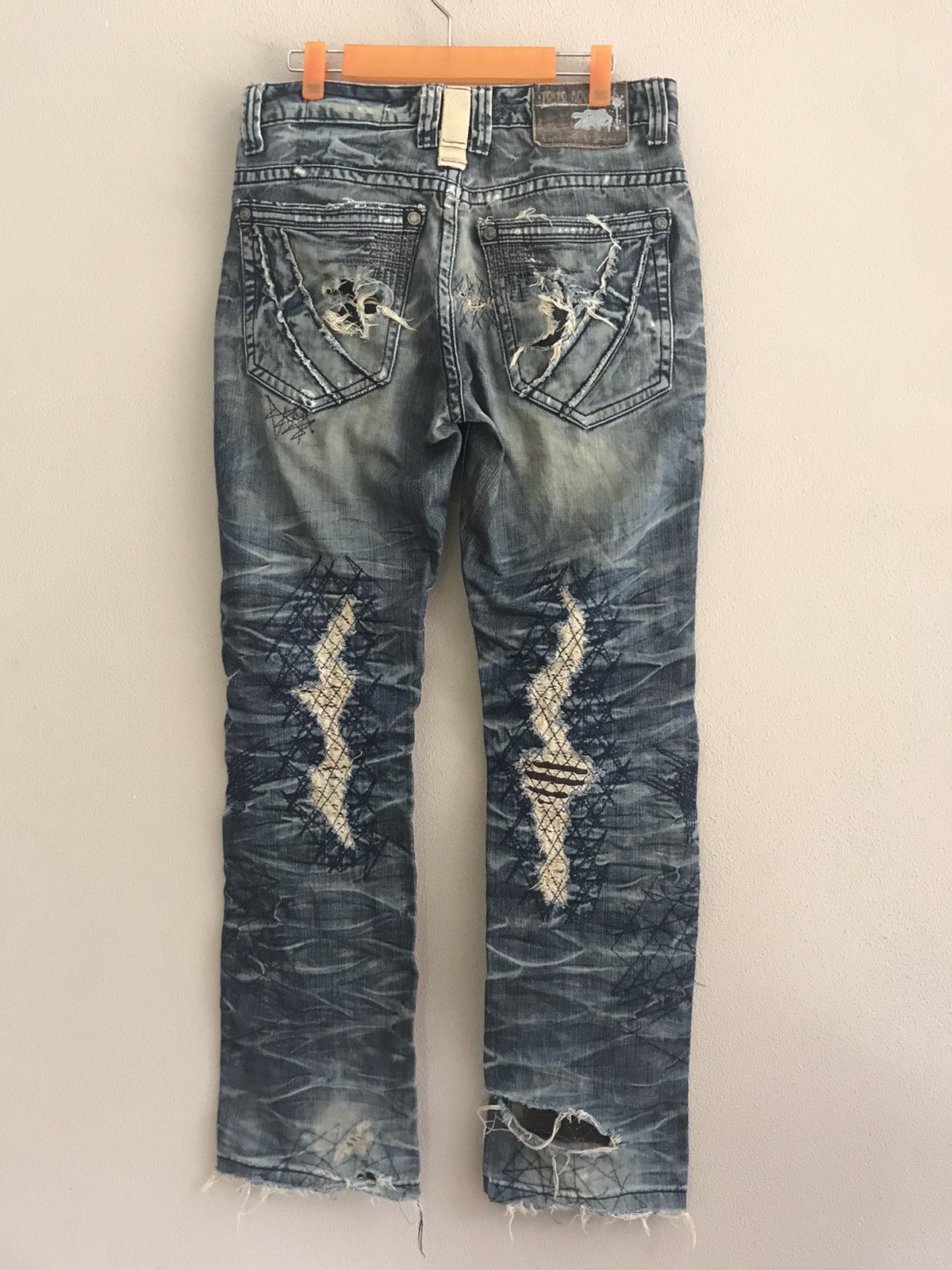 Japanese Brand Tokyo Boulevard distessed style jeans Size US 33 - 2 Thumbnail