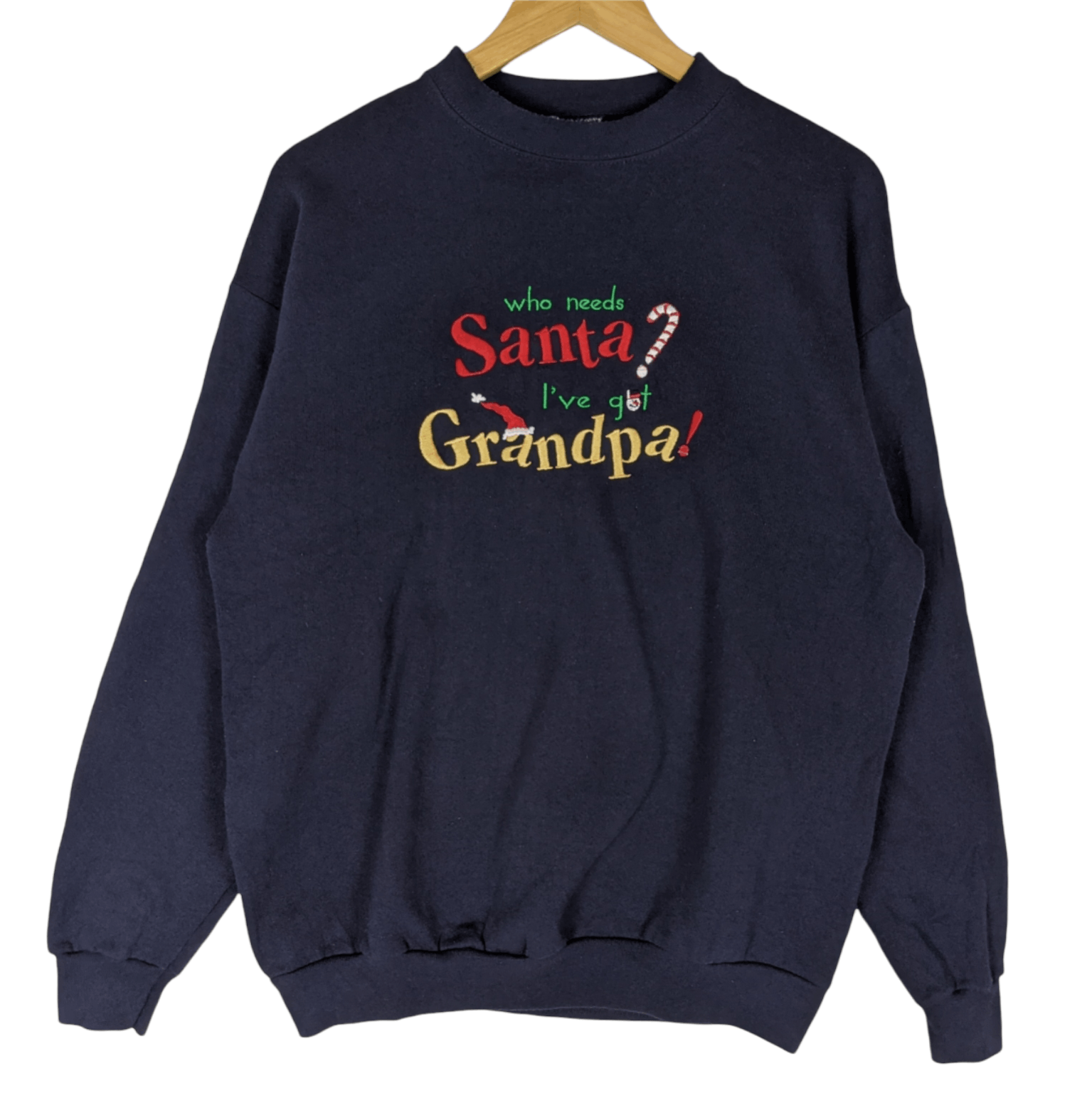 Tultex 90's TULTEX Who Need Santa I Got Grandpa Jumper Sweatshirt Size US L / EU 52-54 / 3 - 2 Thumbnail