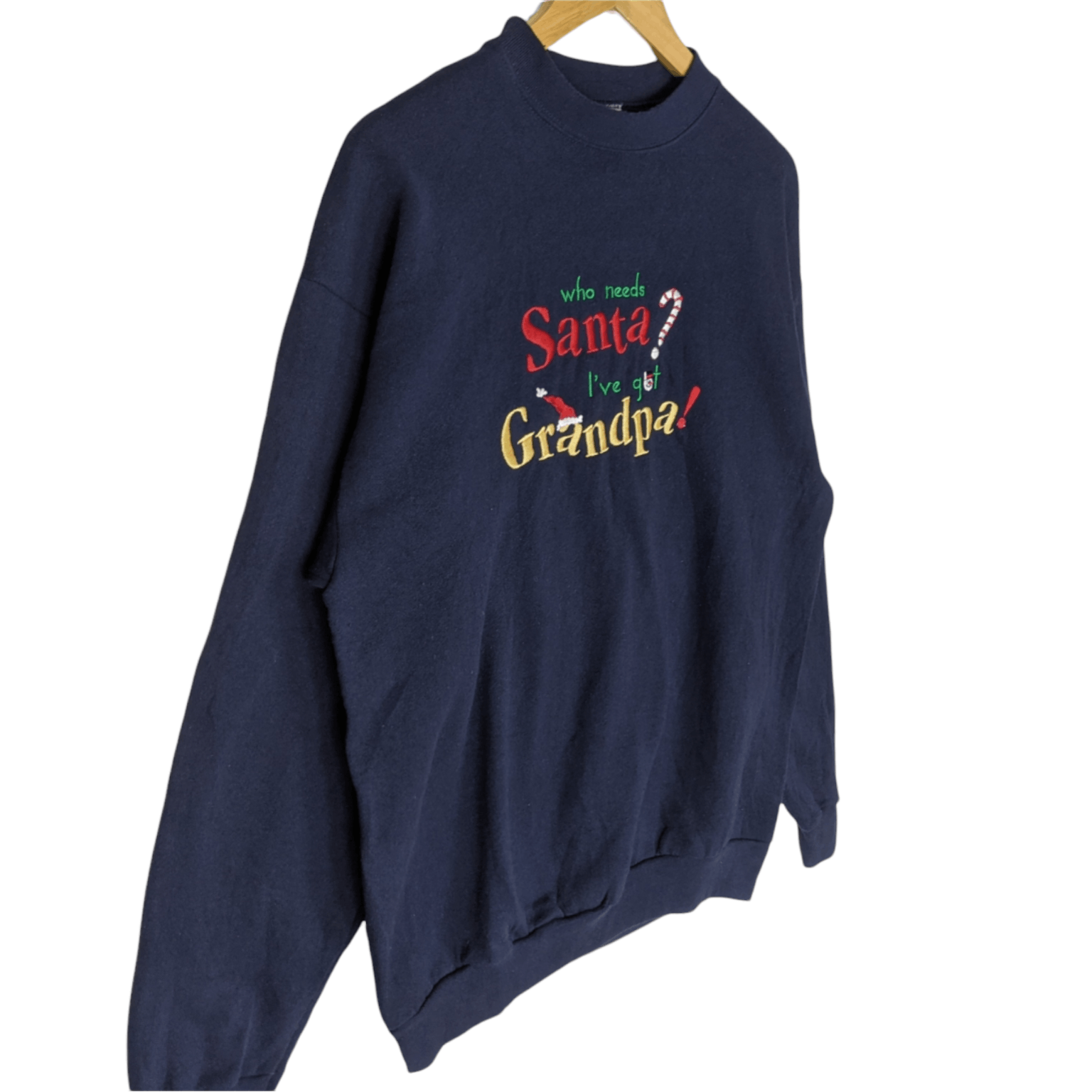 Tultex 90's TULTEX Who Need Santa I Got Grandpa Jumper Sweatshirt Size US L / EU 52-54 / 3 - 3 Thumbnail