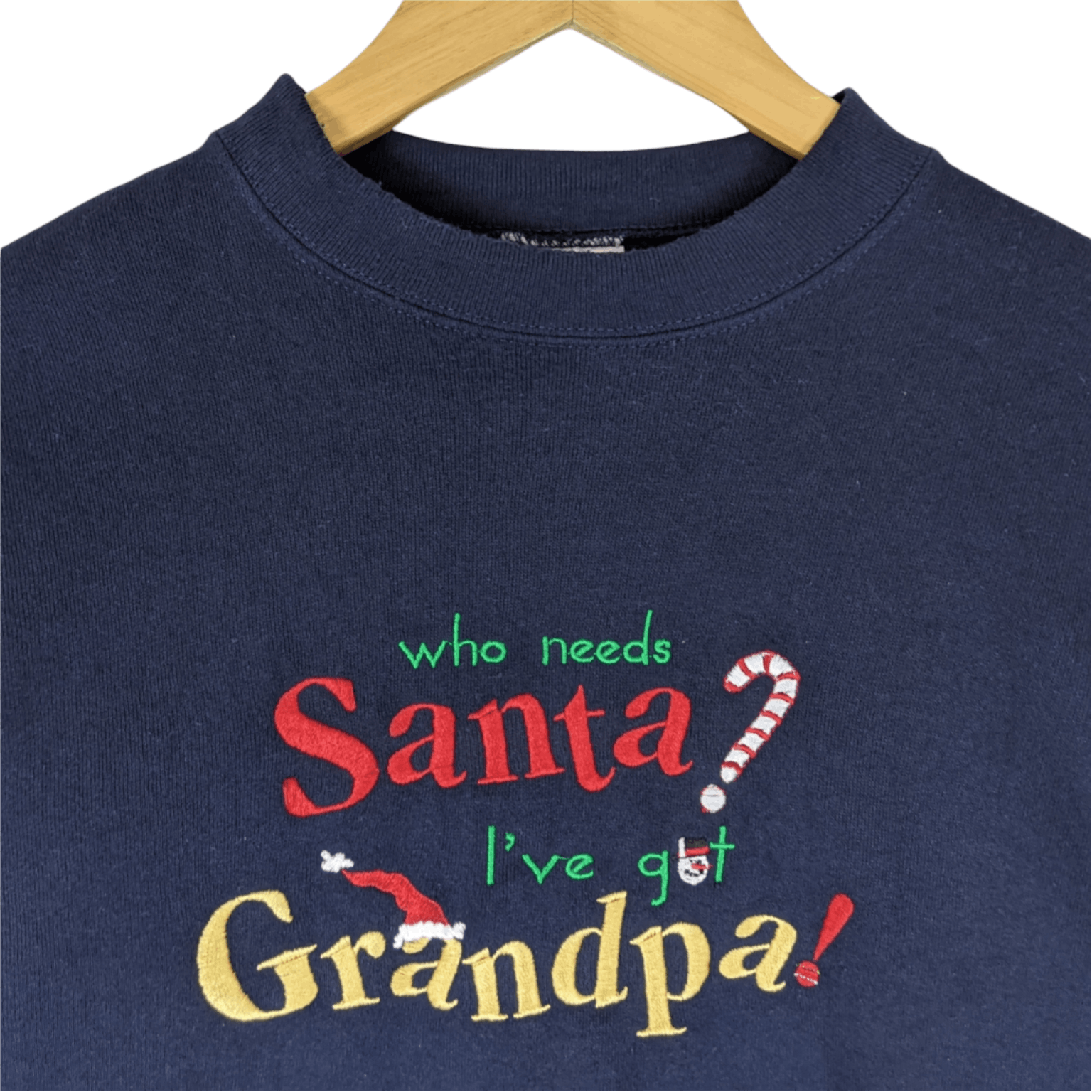 Tultex 90's TULTEX Who Need Santa I Got Grandpa Jumper Sweatshirt Size US L / EU 52-54 / 3 - 4 Thumbnail