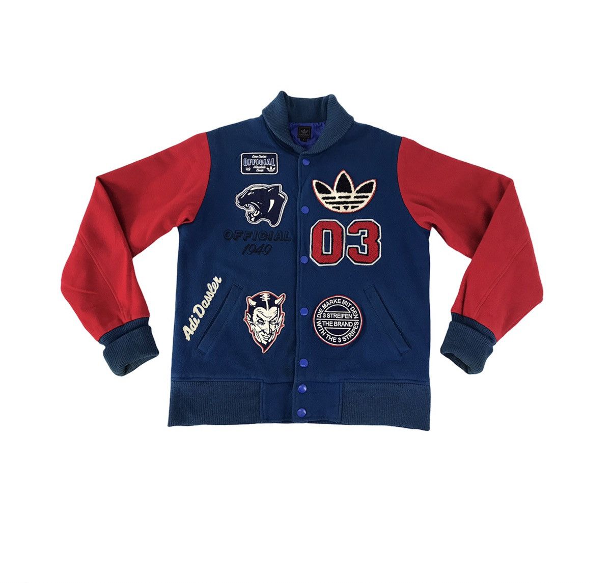 Adidas Vintage Varsity Jacket Adidas Trifoil Many Patches Size US M / EU 48-50 / 2 - 1 Thumbnail