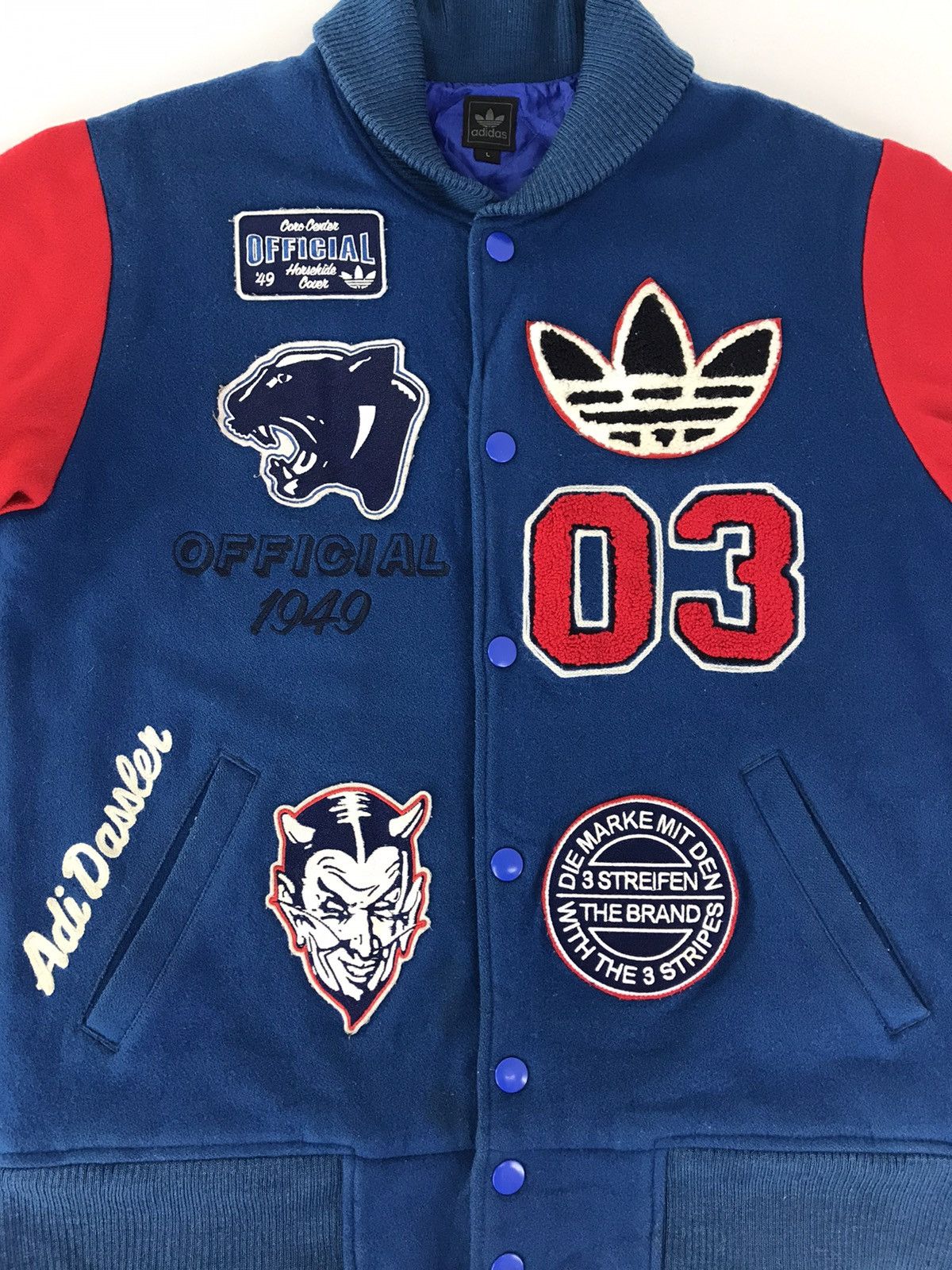 Adidas Vintage Varsity Jacket Adidas Trifoil Many Patches Size US M / EU 48-50 / 2 - 2 Thumbnail