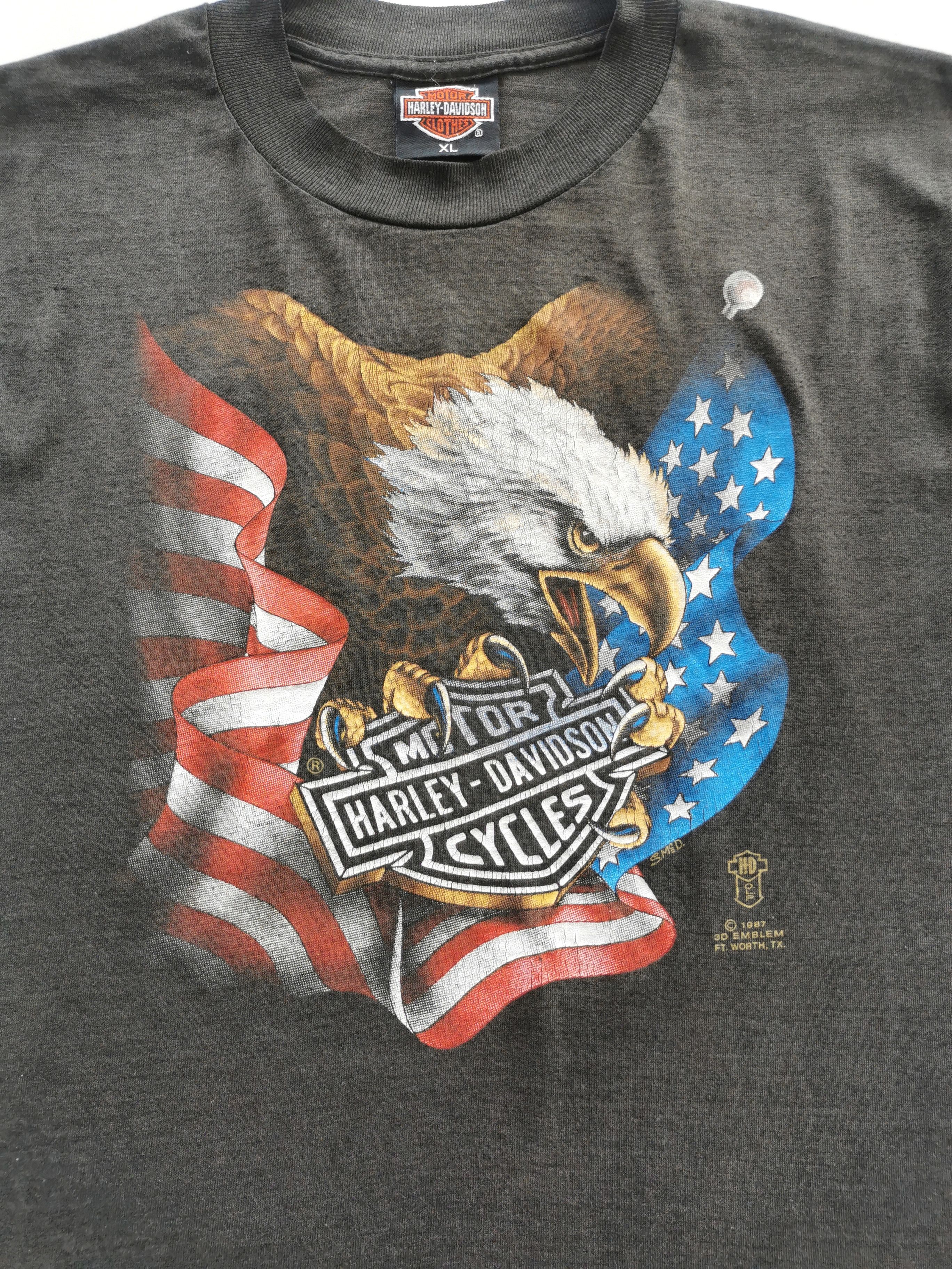 Harley Davidson Rare 80s Vintage Harley Davidson Tee Shirt 3D Size US L / EU 52-54 / 3 - 1 Thumbnail