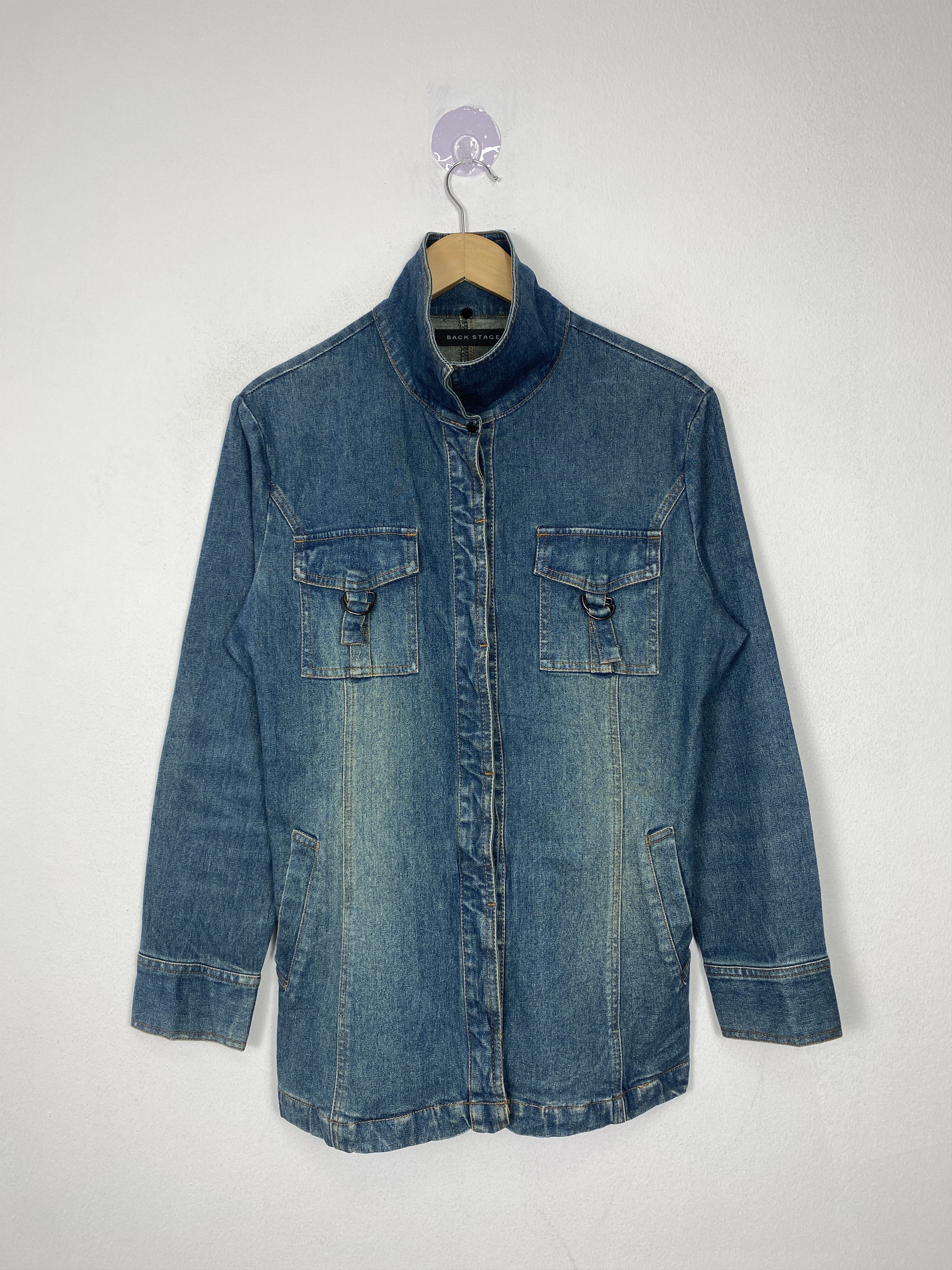 Japanese Brand Vintage Back Stage Button Up Denim Jacket Size US S / EU 44-46 / 1 - 1 Thumbnail