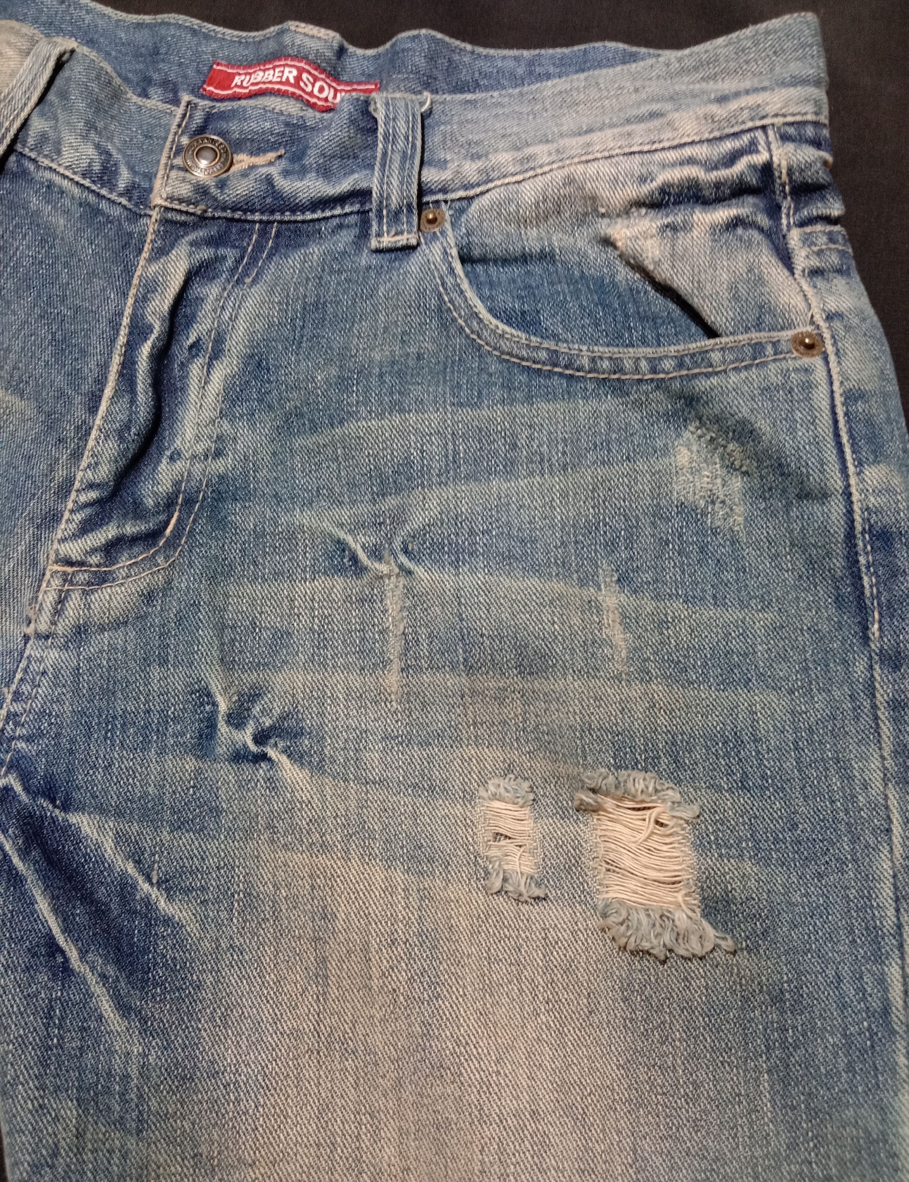 RBRSL Vintage Oxs Rubber Soul Distressed Denim Jeans Size US 32 / EU 48 - 2 Thumbnail
