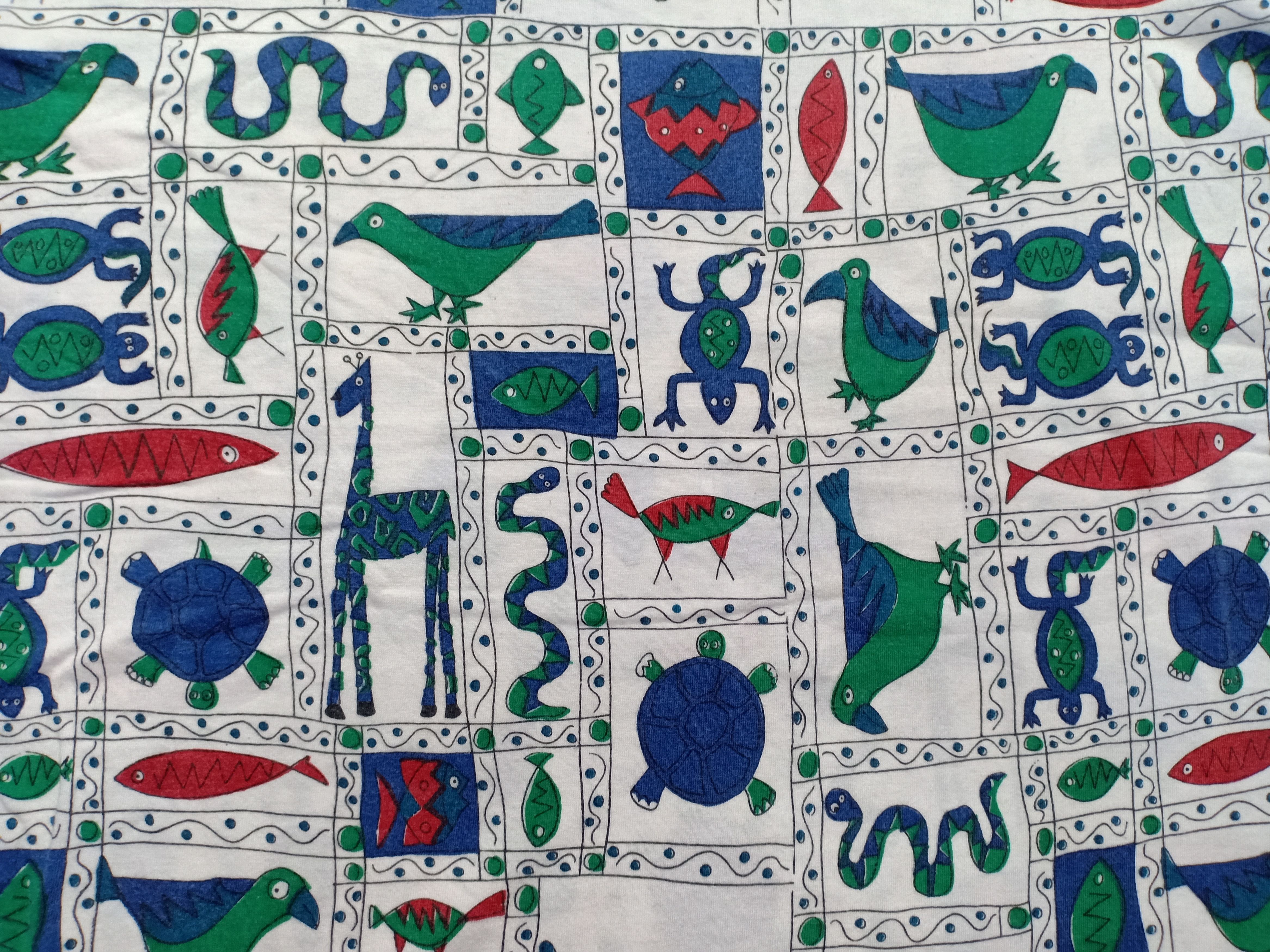 Vintage Vintage 80s Monsoon All Over Printed Tee Animals Art Size US M / EU 48-50 / 2 - 3 Thumbnail