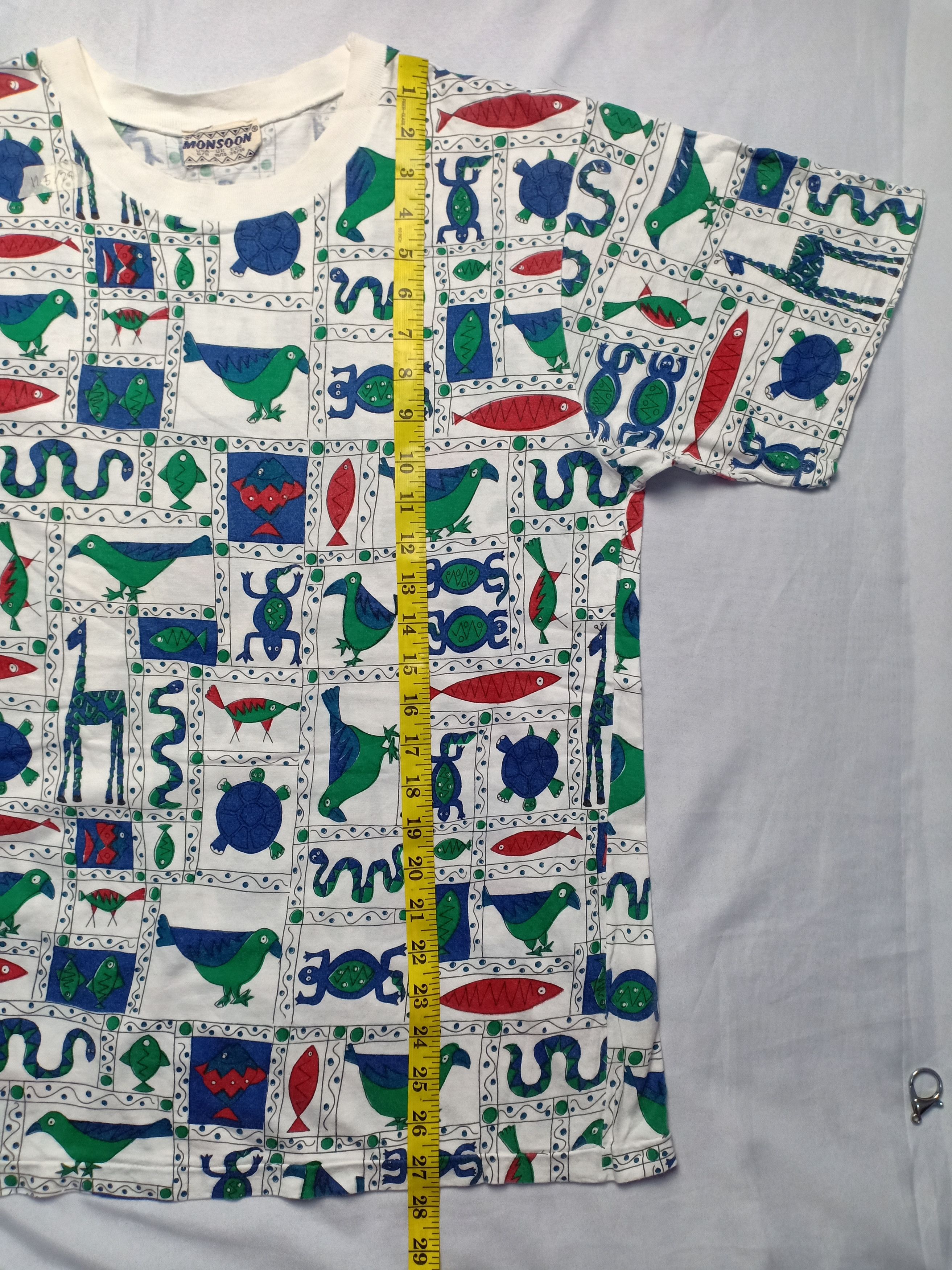 Vintage Vintage 80s Monsoon All Over Printed Tee Animals Art Size US M / EU 48-50 / 2 - 6 Thumbnail